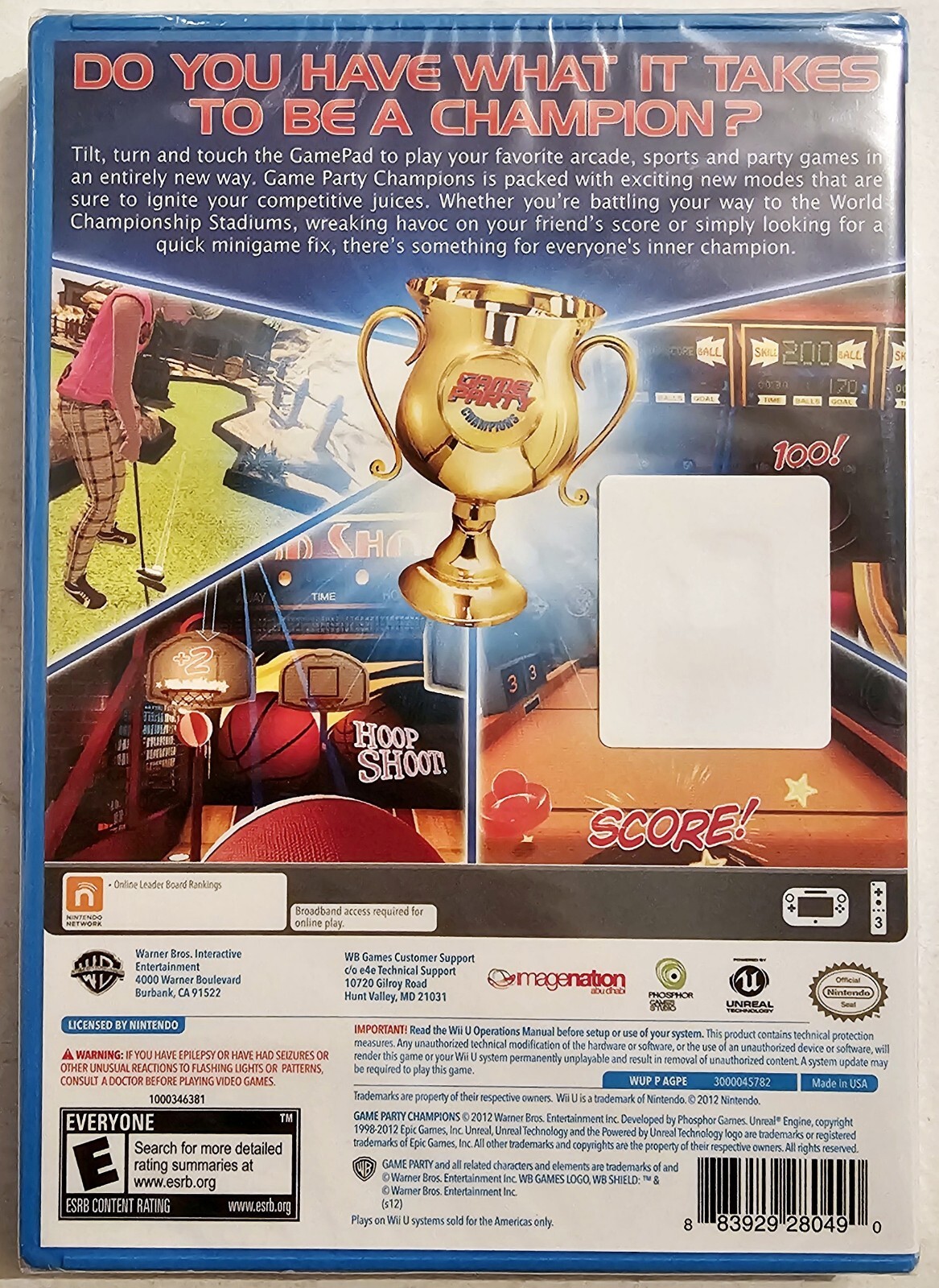 GAME PARTY CHAMPIONS NINTENDO Wii U BRAND NEW FACTORY SEALED FAST SHIPPING