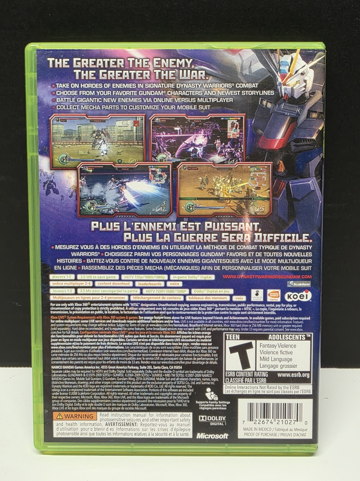 Dynasty Warriors Gundam 2 (Xbox 360) Great Condition – Tested & Ships Fast