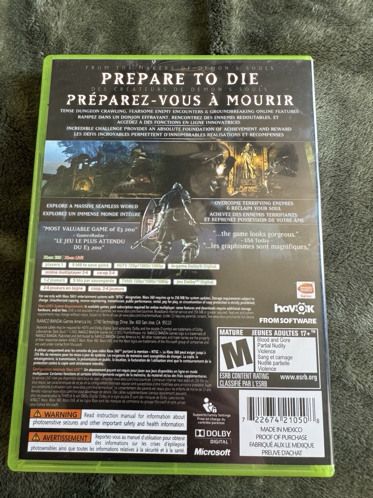 Dark Souls Xbox 360 Complete CIB Tested Working Original Case Manual Bandai