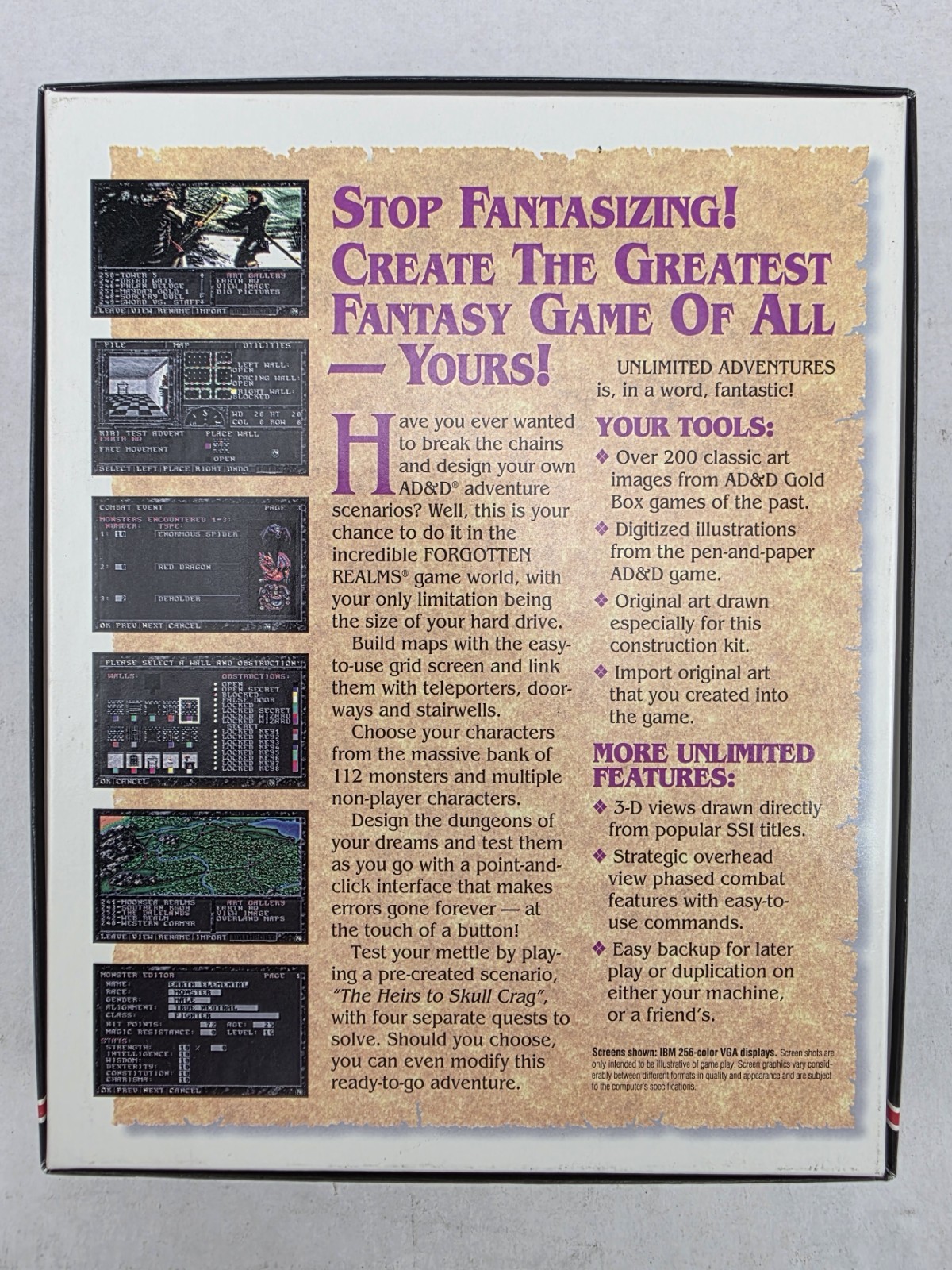 AD&D Advanced Dungeons & Dragons: Unlimited Adventures BIG BOX PC 3.5″ Floppy 93