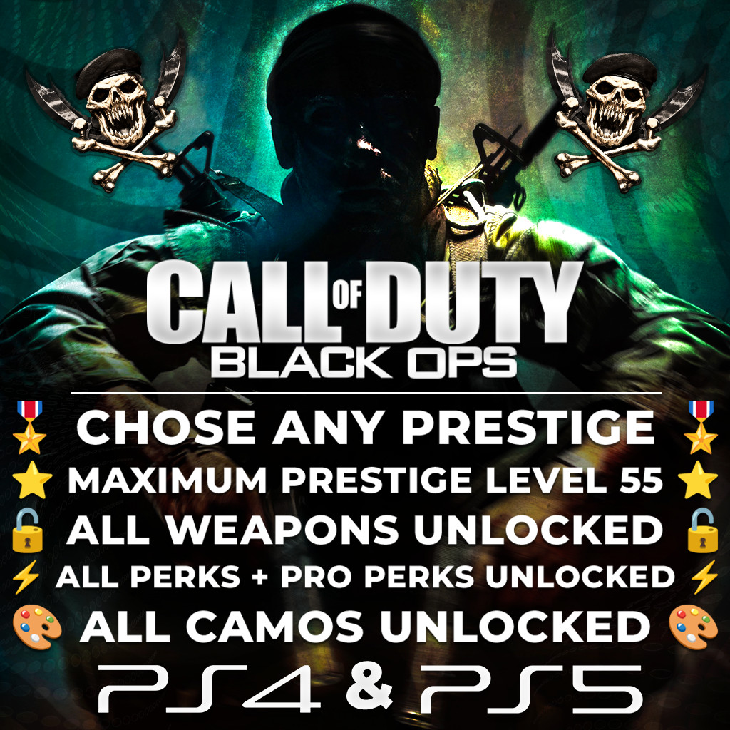 Call of Duty Black Ops 1 PS4/PS5 Choose Any Prestige + Everything Unlocked
