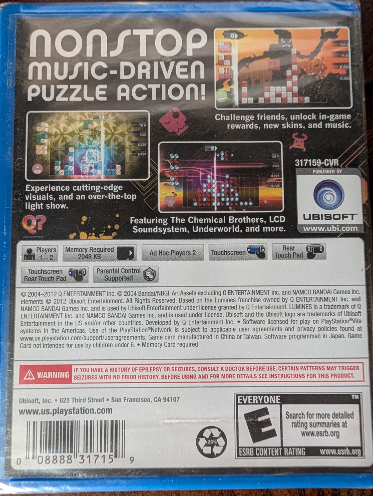Lumines: Electronic Symphony Rhythm Puzzle Game Music PS Vita PlayStation Vita