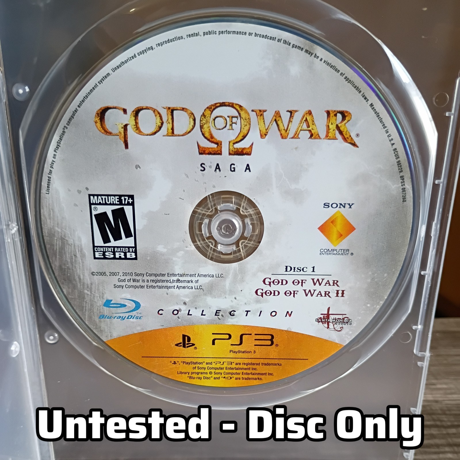 God Of War Sagan Disc 1 Playstation 3 – Disc Only – Untested