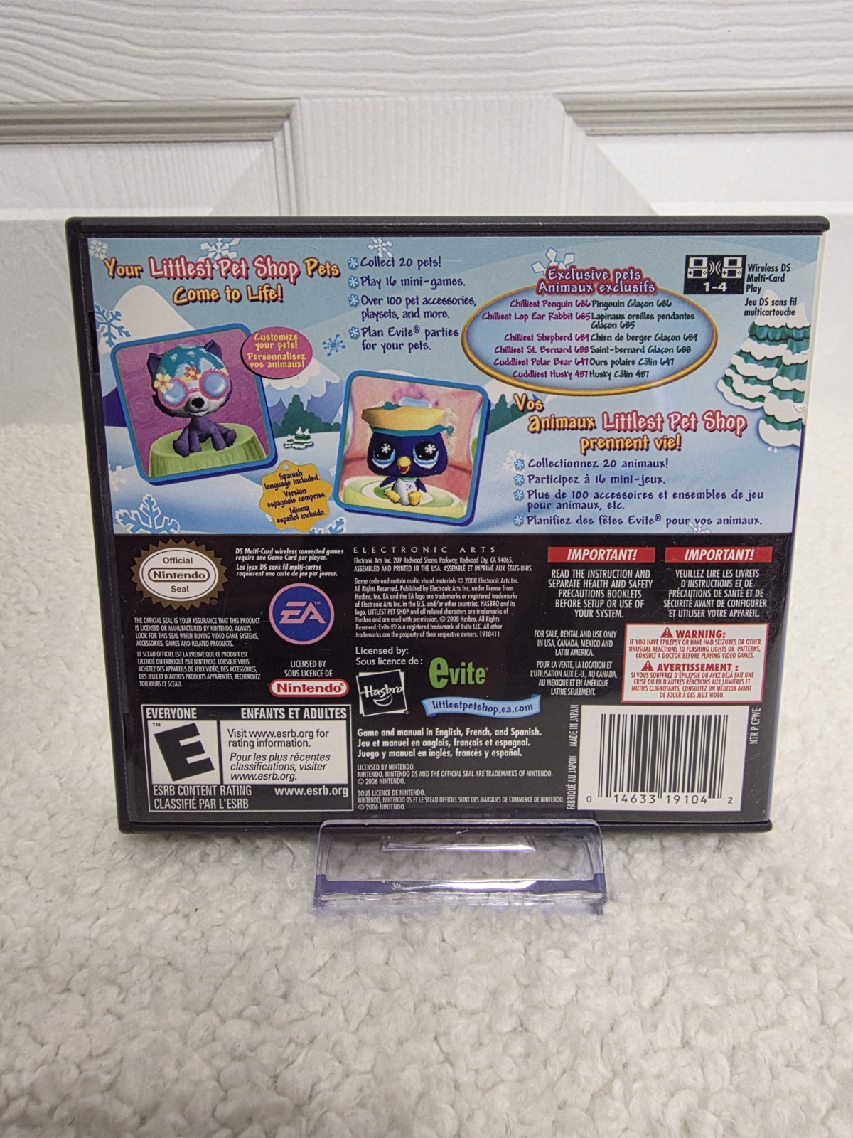 Littlest Pet Shop Winter Hiver Nintendo DS game case&manual complete Hasbro 2006