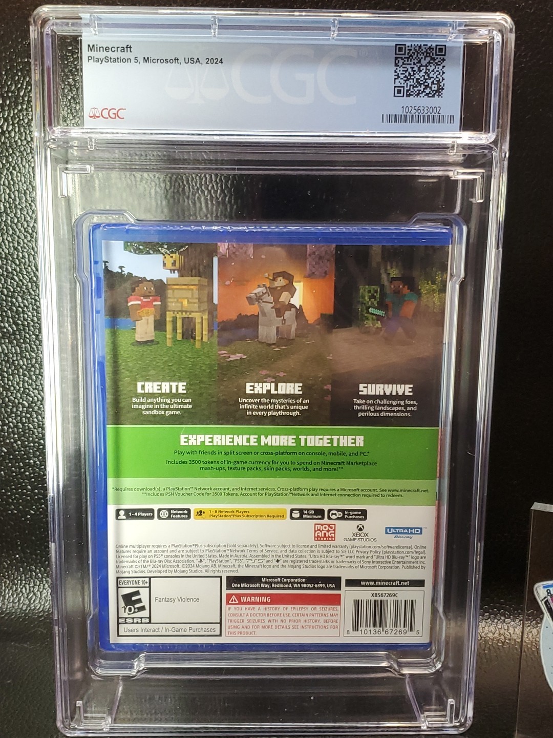MINECRAFT 3500 Bonus Coins Edition (PS5-2024), CGC Graded (9.9-A++)