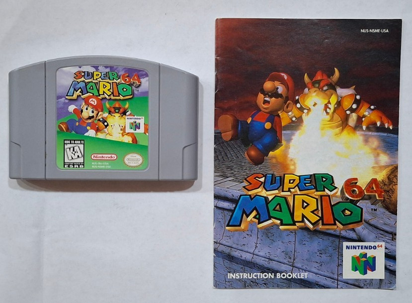 Super Mario 64 (N64, 1996) Authentic Cartridge & Manual TESTED