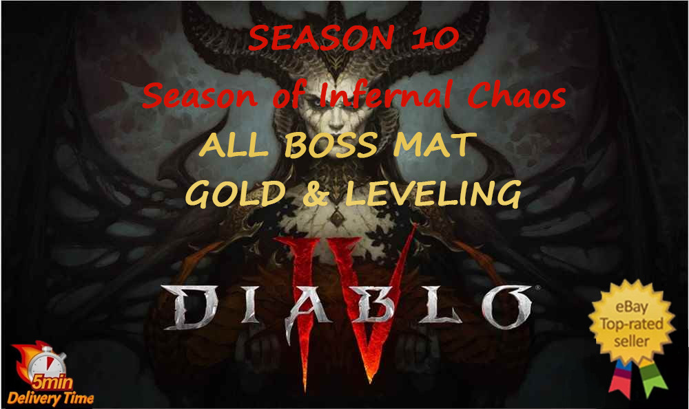 🔥DIABLO 4 SEASON 10🔥Power LeveL Paragons Belial Mats GOLD GLYPH PIT RUN Unique