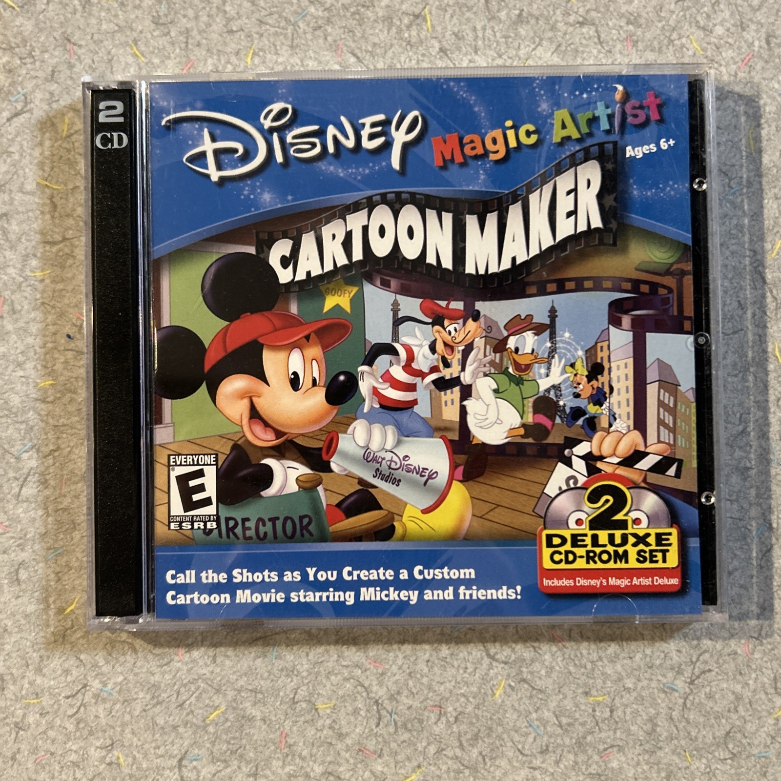Disney Magic Artist Cartoon Maker Deluxe 2002 CD-ROM 2-Disc Set Windows/MAC PC