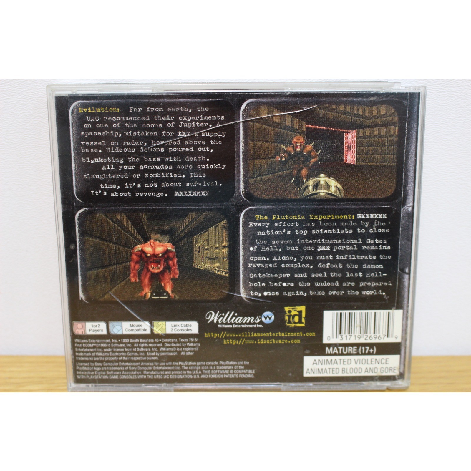 Final Doom PS1 PlayStation Black Label id Software Williams Tested