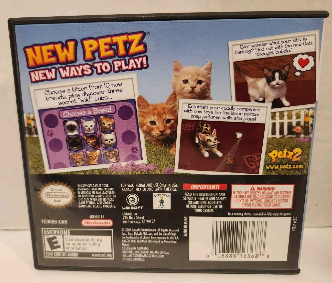 Nintendo DS Petz Catz 2 Game (2007) Case Booklet Rated Everyone Very Good Cont