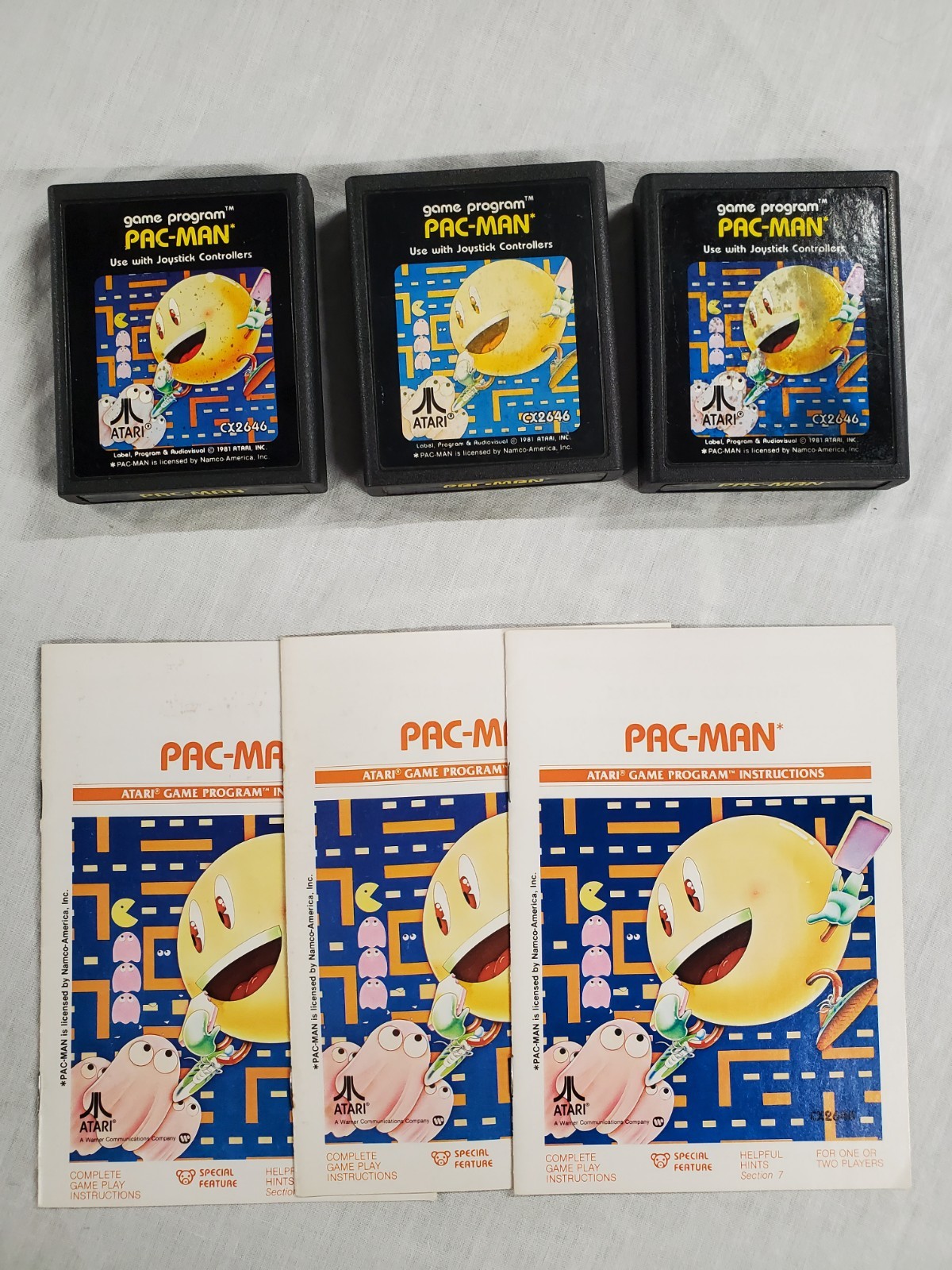 Pac-Man (Atari 2600, 1981) CX2646 With Manual Tested & Working (Pacman)