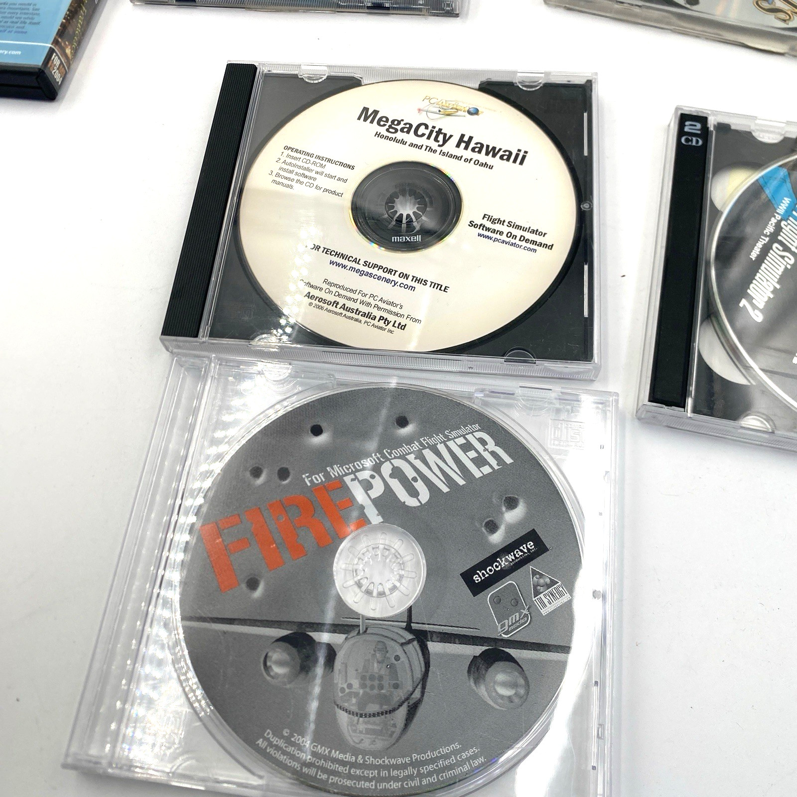 Vintage Flight Simulator 8 CD-ROM Bundle MegaCity MegaScenery Pearl Harbor Books