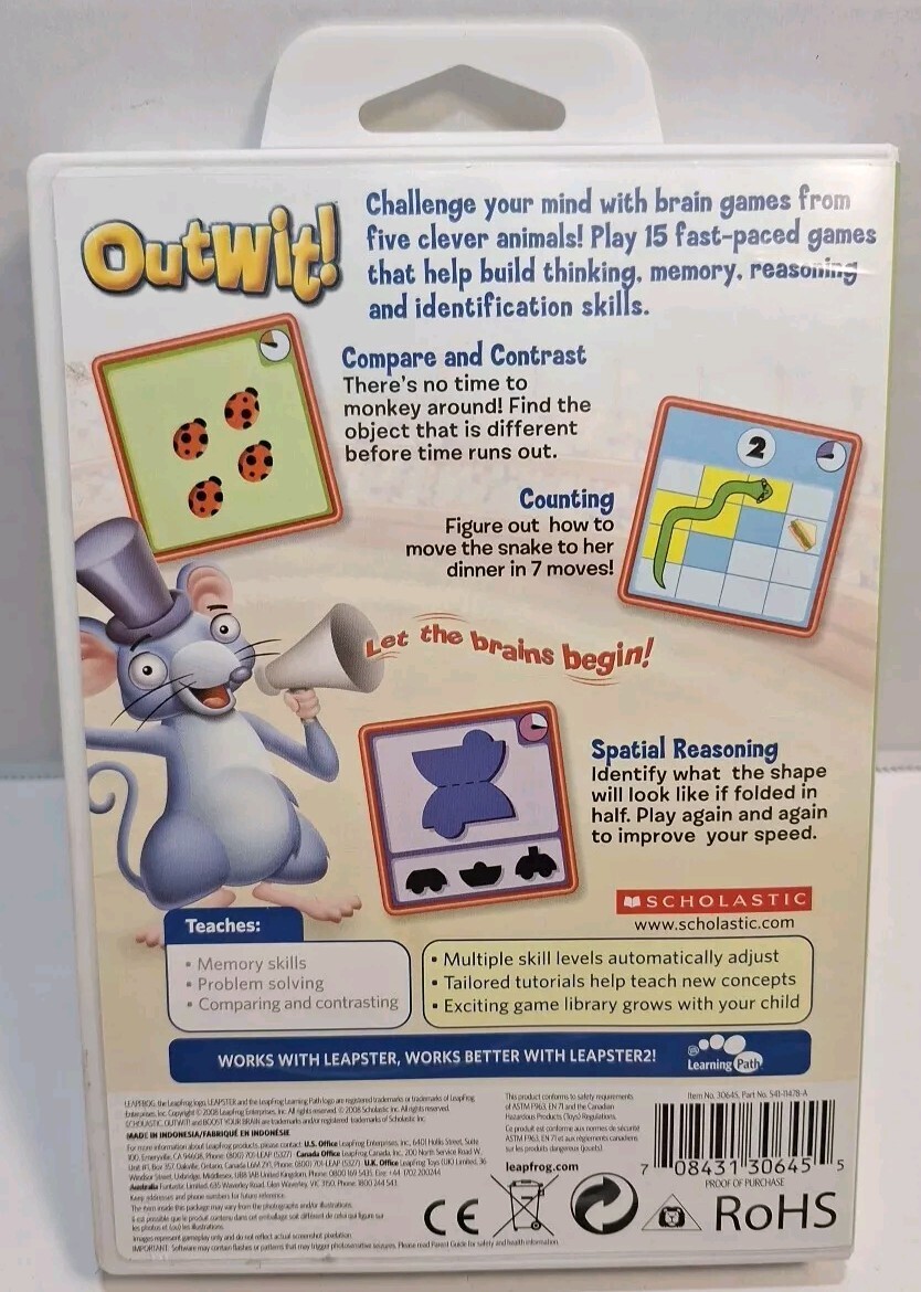 Leapster: Scholastic Outwit (Leapster, 2008) Very Good Condition