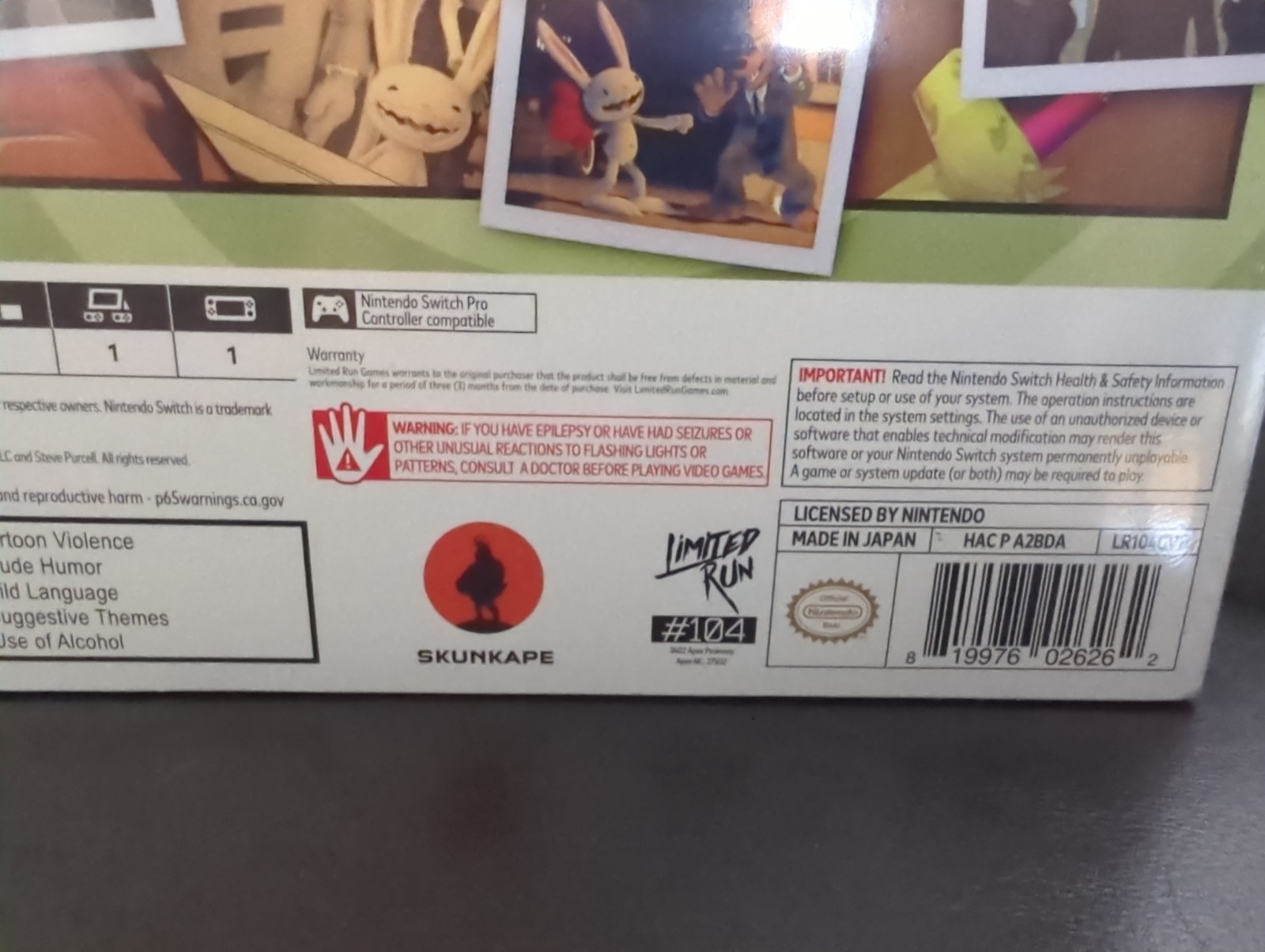 Sam and Max Save the World Collector’s Edition LRG#104 Nintendo Switch Brand New