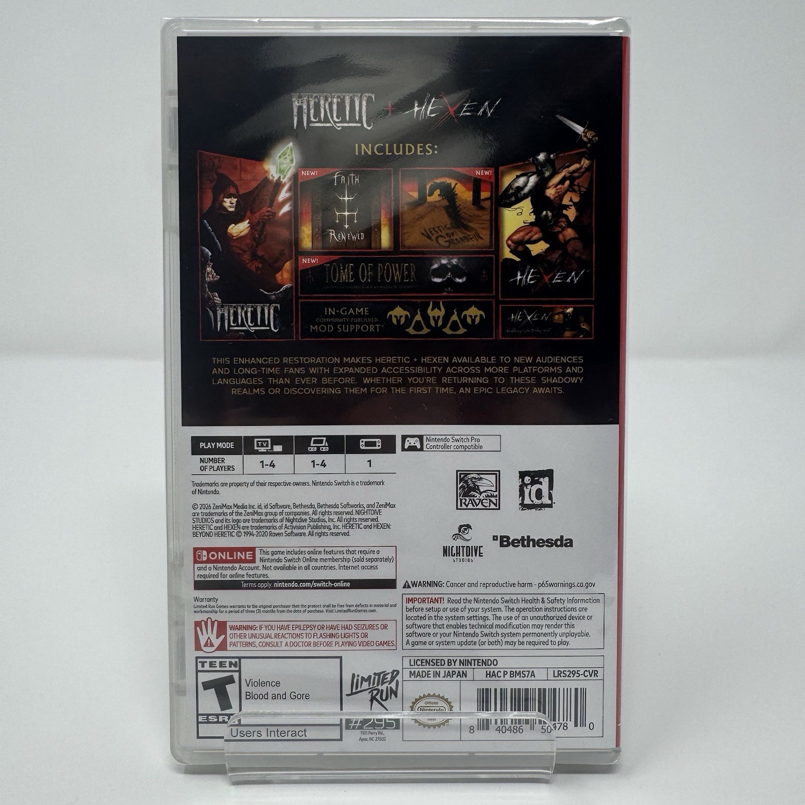 Heretic + Hexen Switch Limited Run #295 Ninteno New Ships in Box