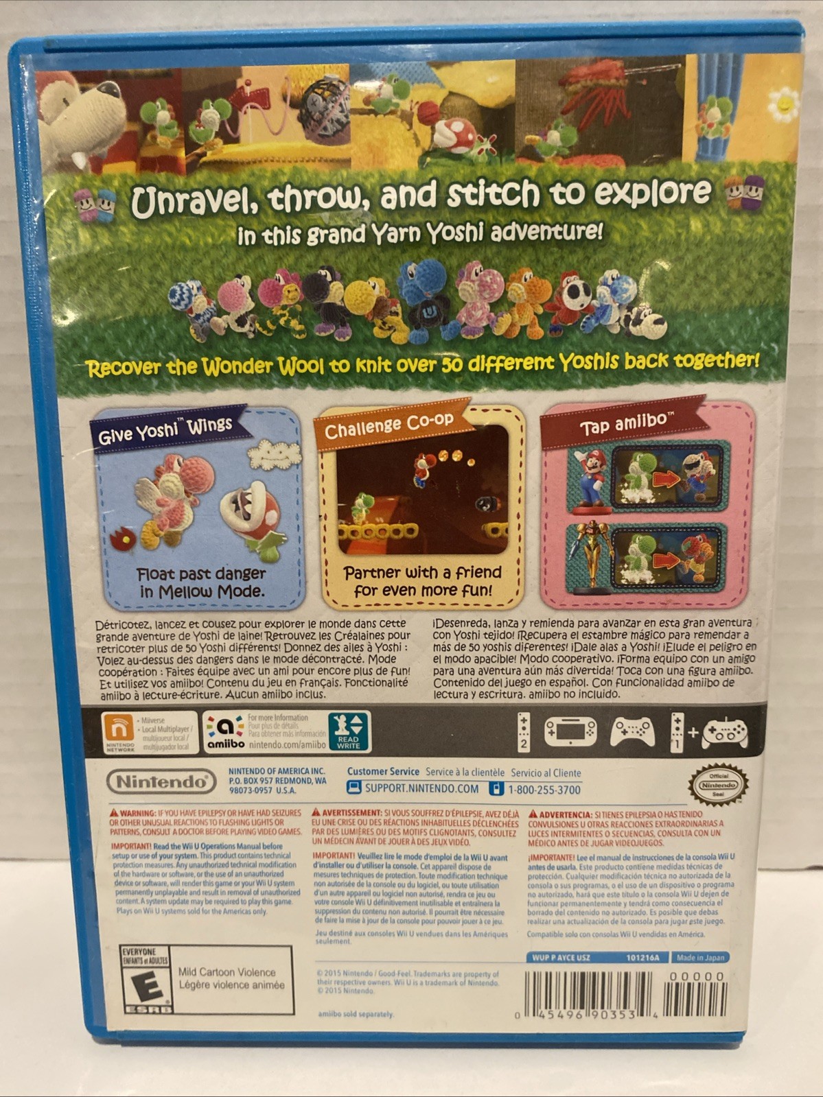 Yoshi’s Woolly World (Nintendo Wii U, 2015) CIB Tested Working