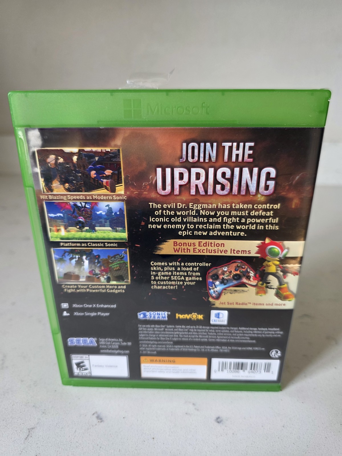 Sonic Forces: Bonus Edition – Microsoft Xbox One W/Controller Skin & Code EUC
