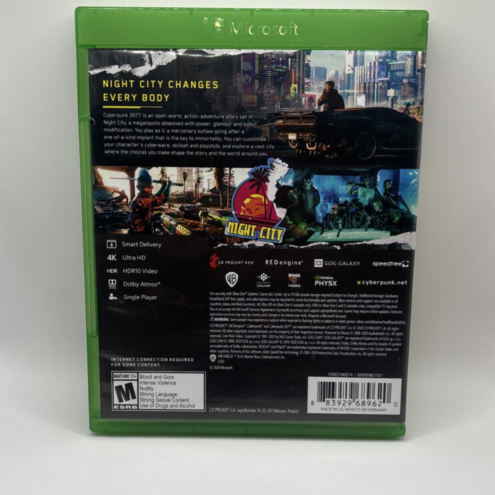 CD Projekt RED Cyberpunk 2077 Xbox One, Smart Delivery, Ultra HD, HDR10