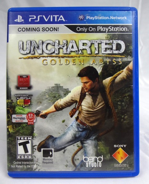 Sony PS Vita 2012 Uncharted Golden Abyss Video Game Case & Cartridge Only!