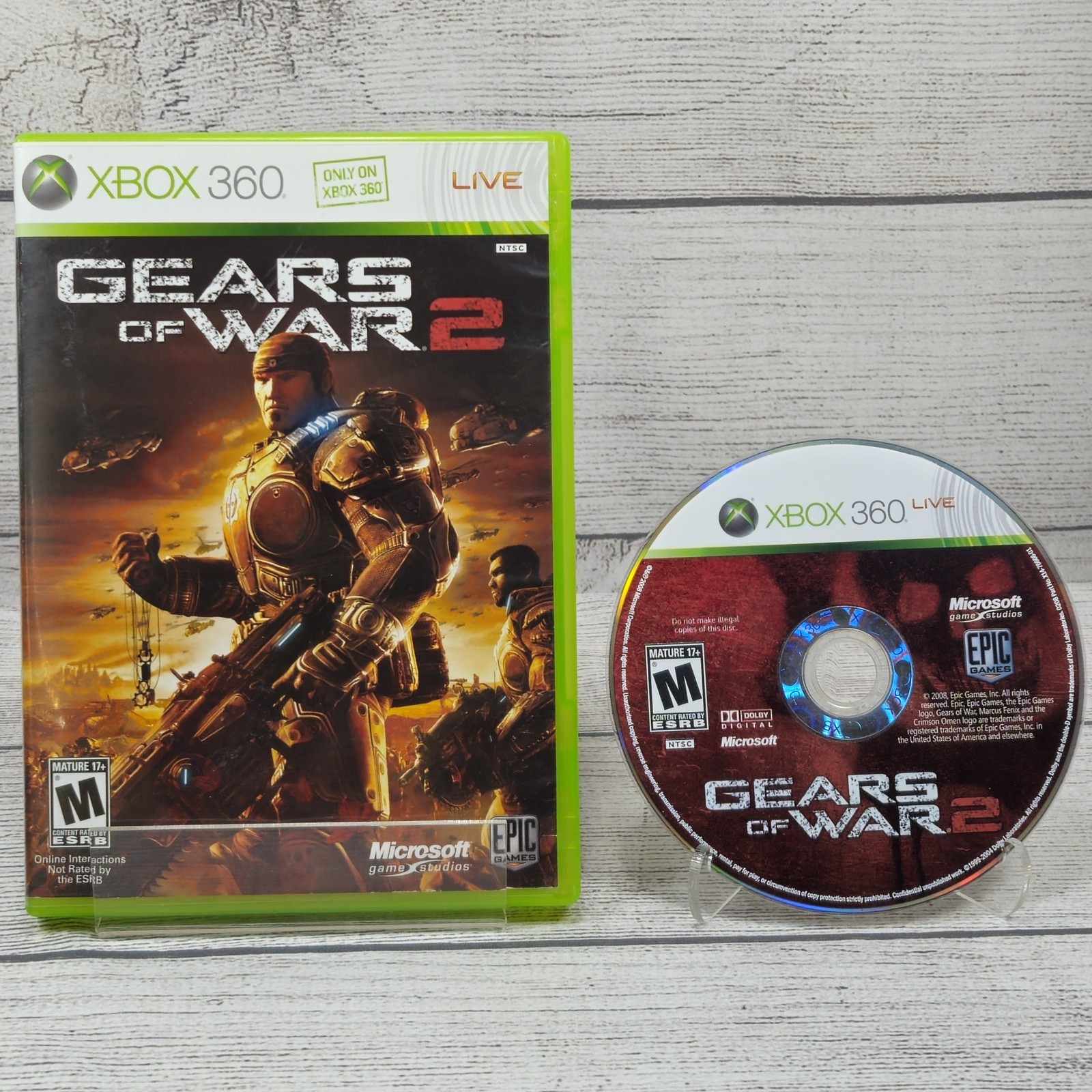 Gears of War 2 (Microsoft Xbox 360, 2008) Case, Cover & Disc | Tested