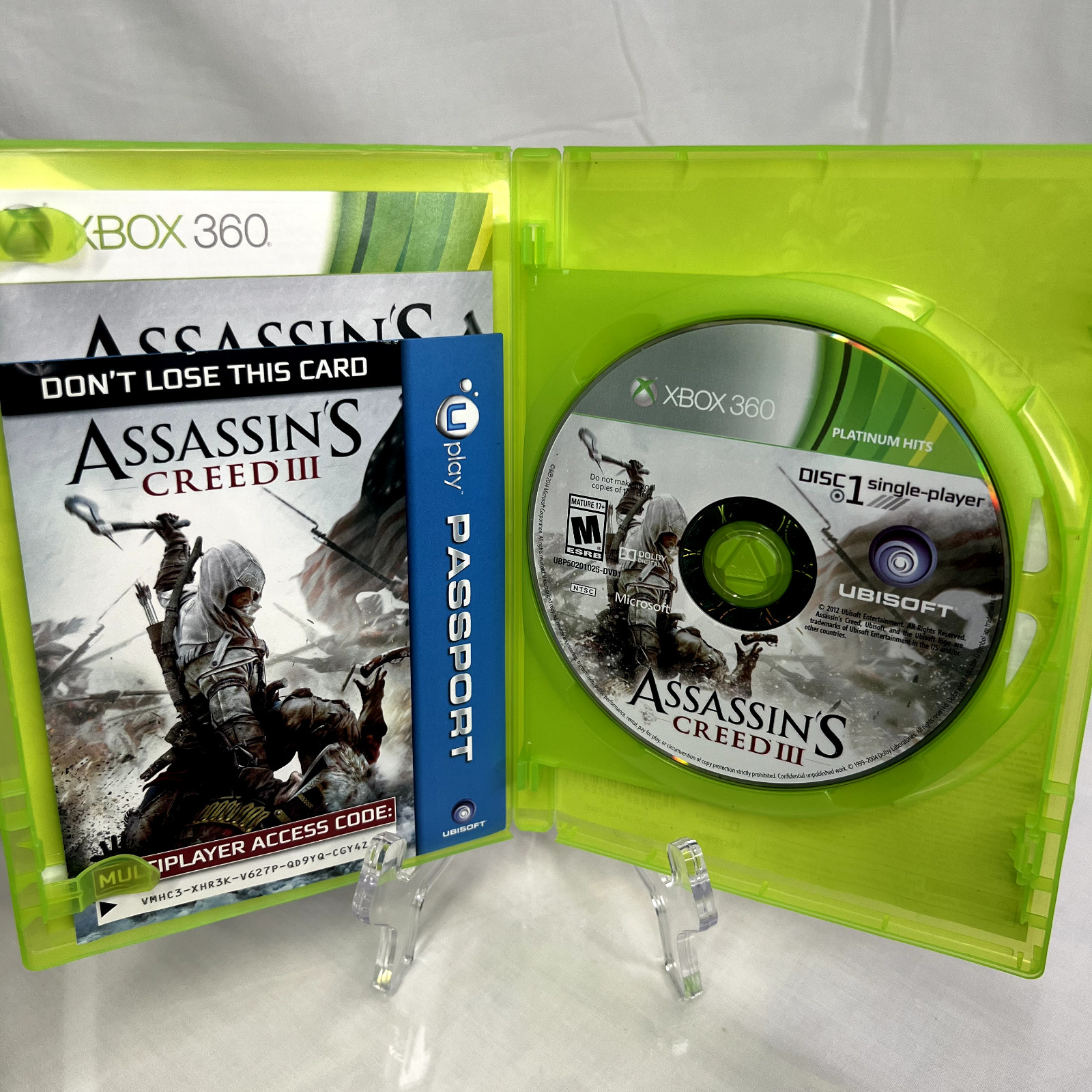 Assassin’s Creed III (Microsoft Xbox 360, 2012) ONLY SINGLE PLAYER DISC Tested