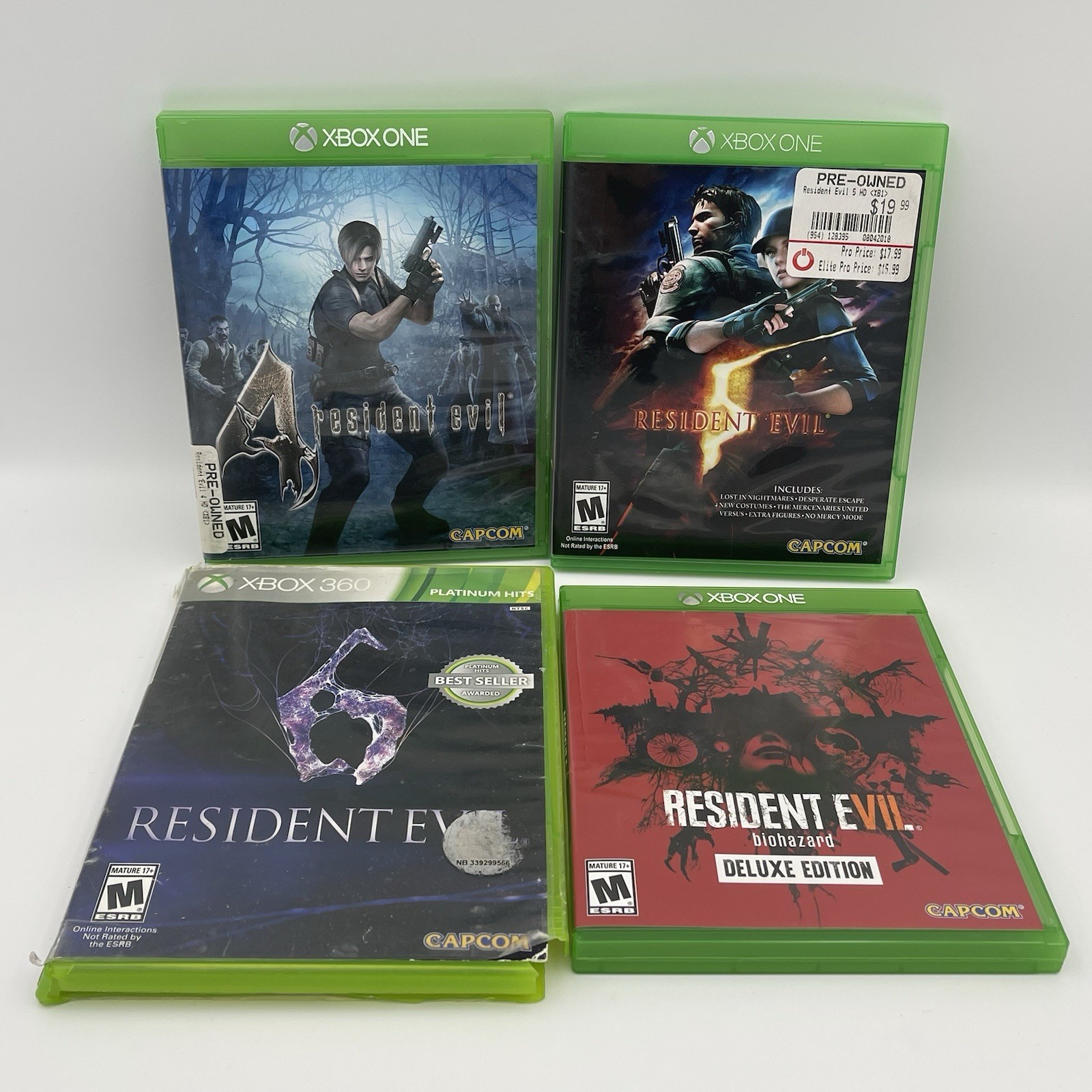 Resident Evil 4, 5, 6, & 7: Biohazard Deluxe Edition Xbox One / Xbox 360 BUNDLE