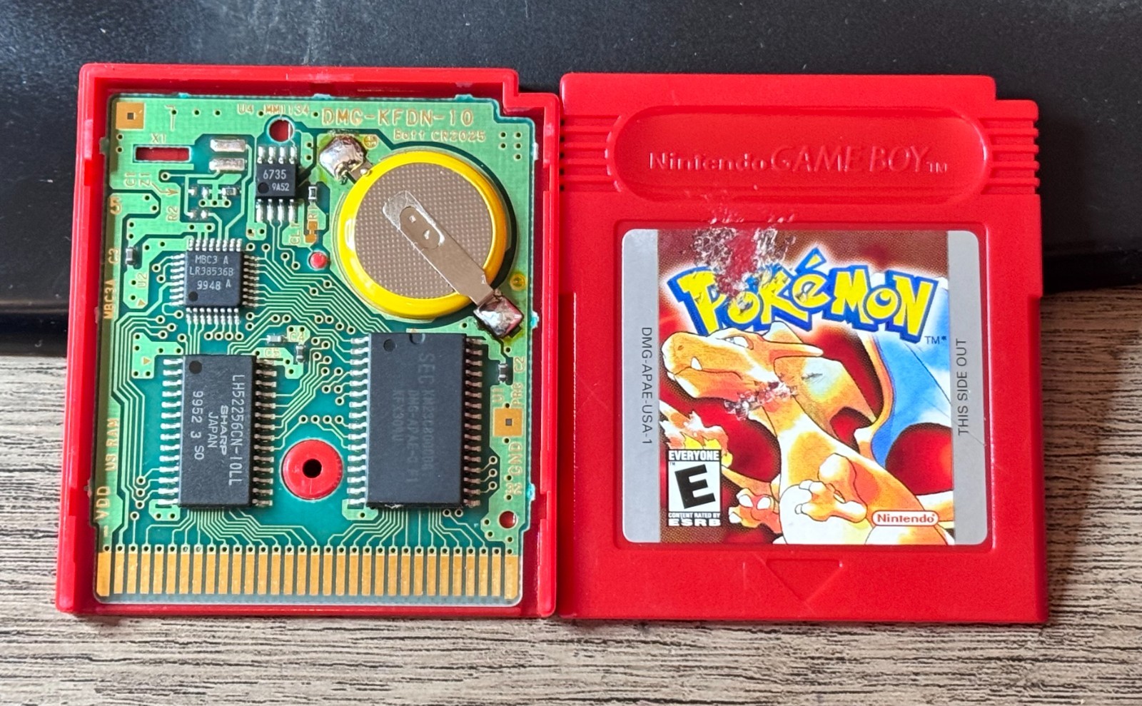 Pokemon Red Version + New Save Battery (Nintendo Game Boy) Cartridge Authentic