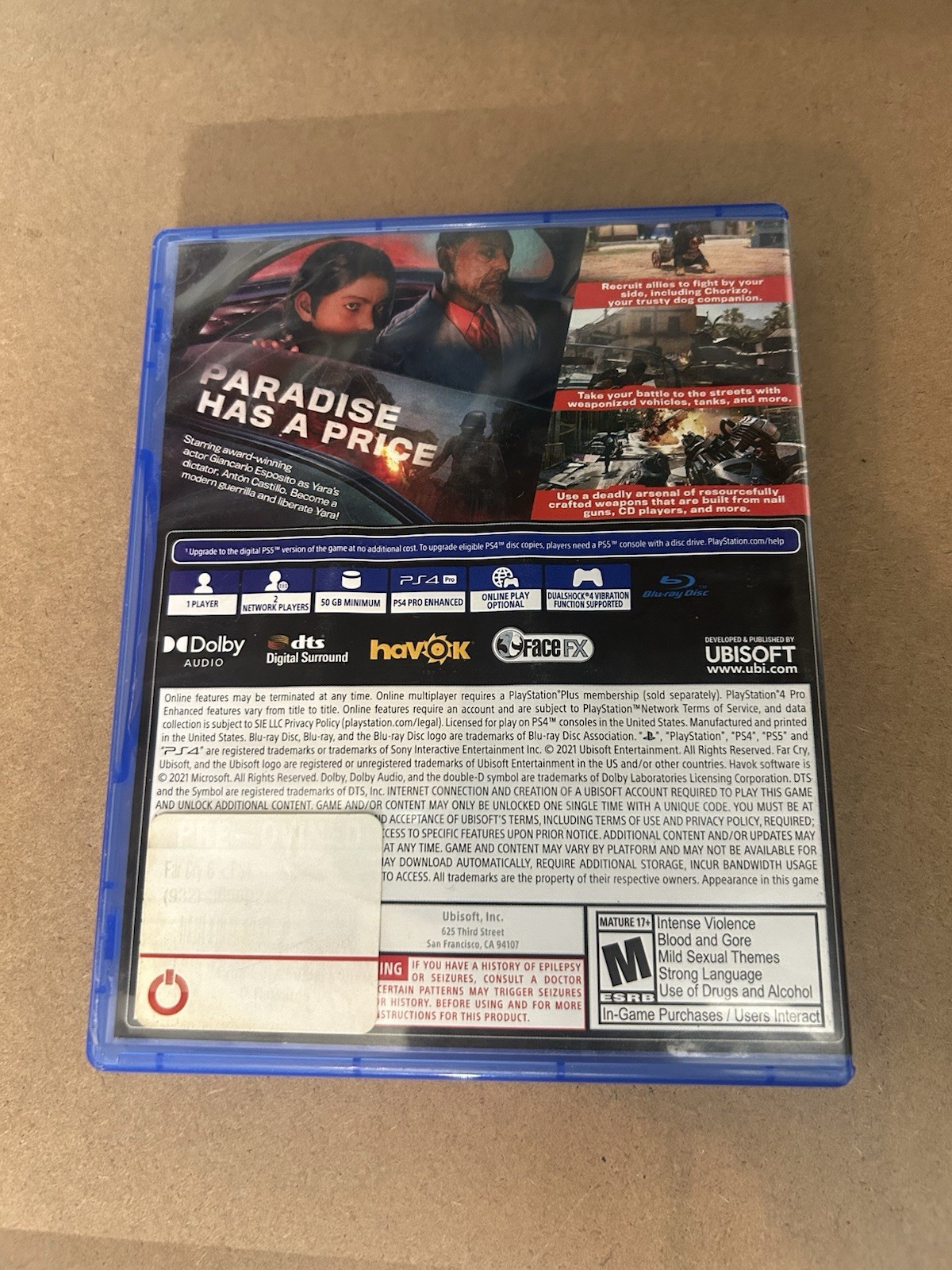 Far Cry 6 PS4 Ubisoft 2021 M Rated NTSC-U/C PS5 Upgrade Available