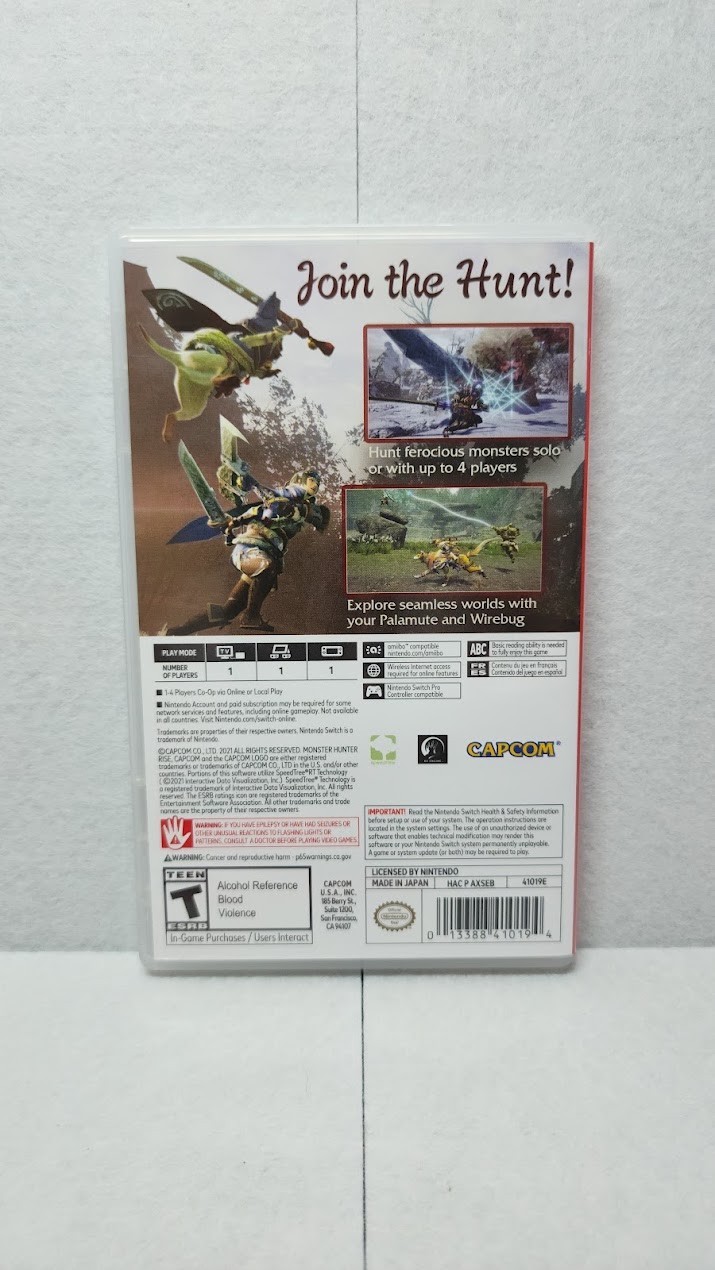 Monster Hunter Rise Nintendo Switch and SteelBook BUNDLE *NEVER USED*