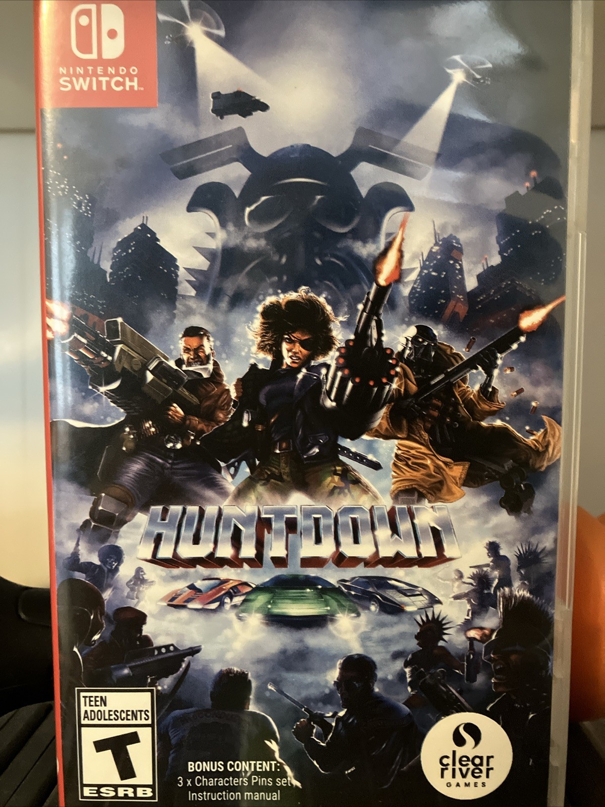 Huntdown – Nintendo Switch [Clear River Games + Bonus 3 Characters Pins Set] NEW