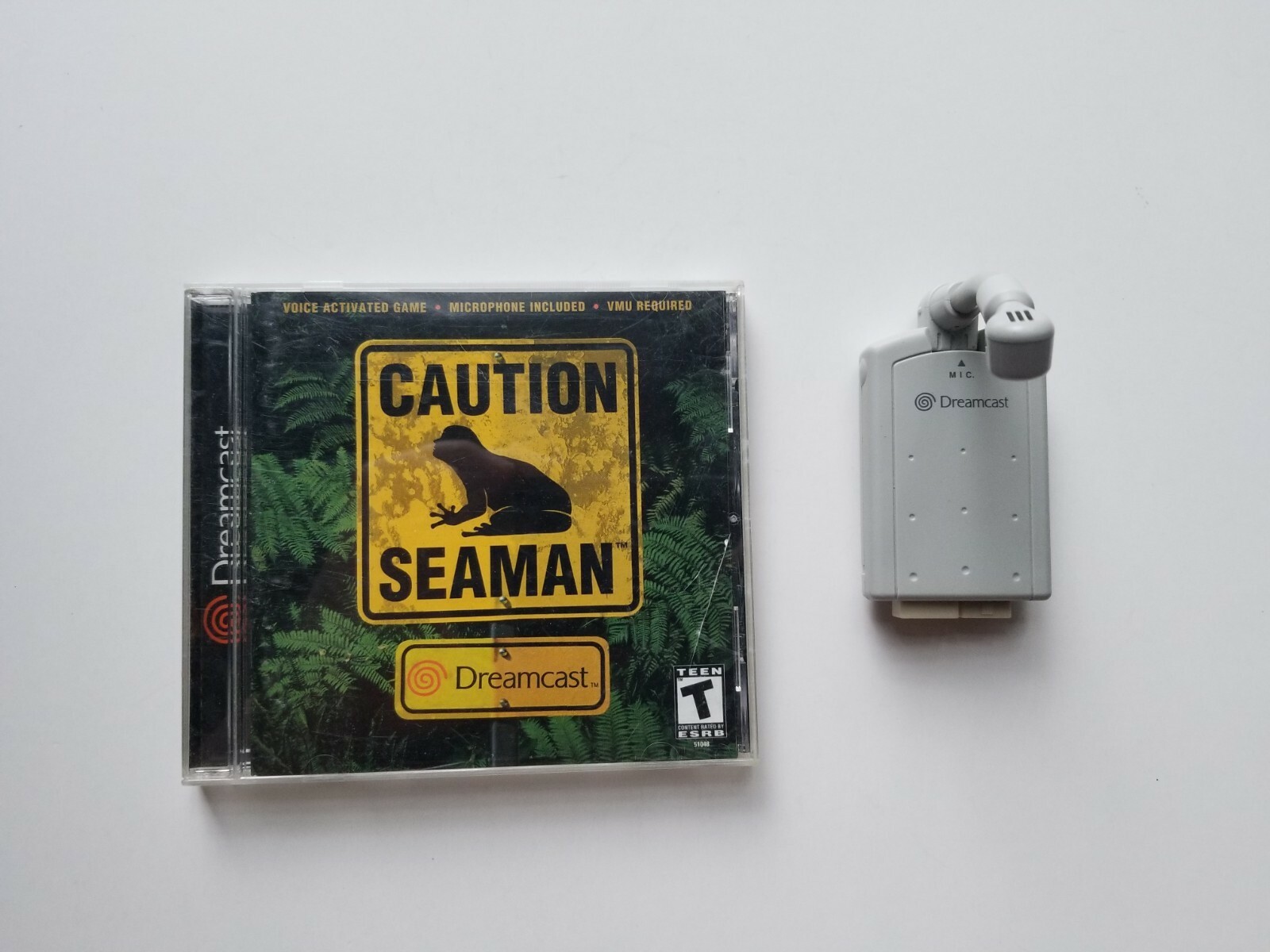 Caution Seaman with W/ Microphone (Sega Dreamcast, 2000) rare ICONIC