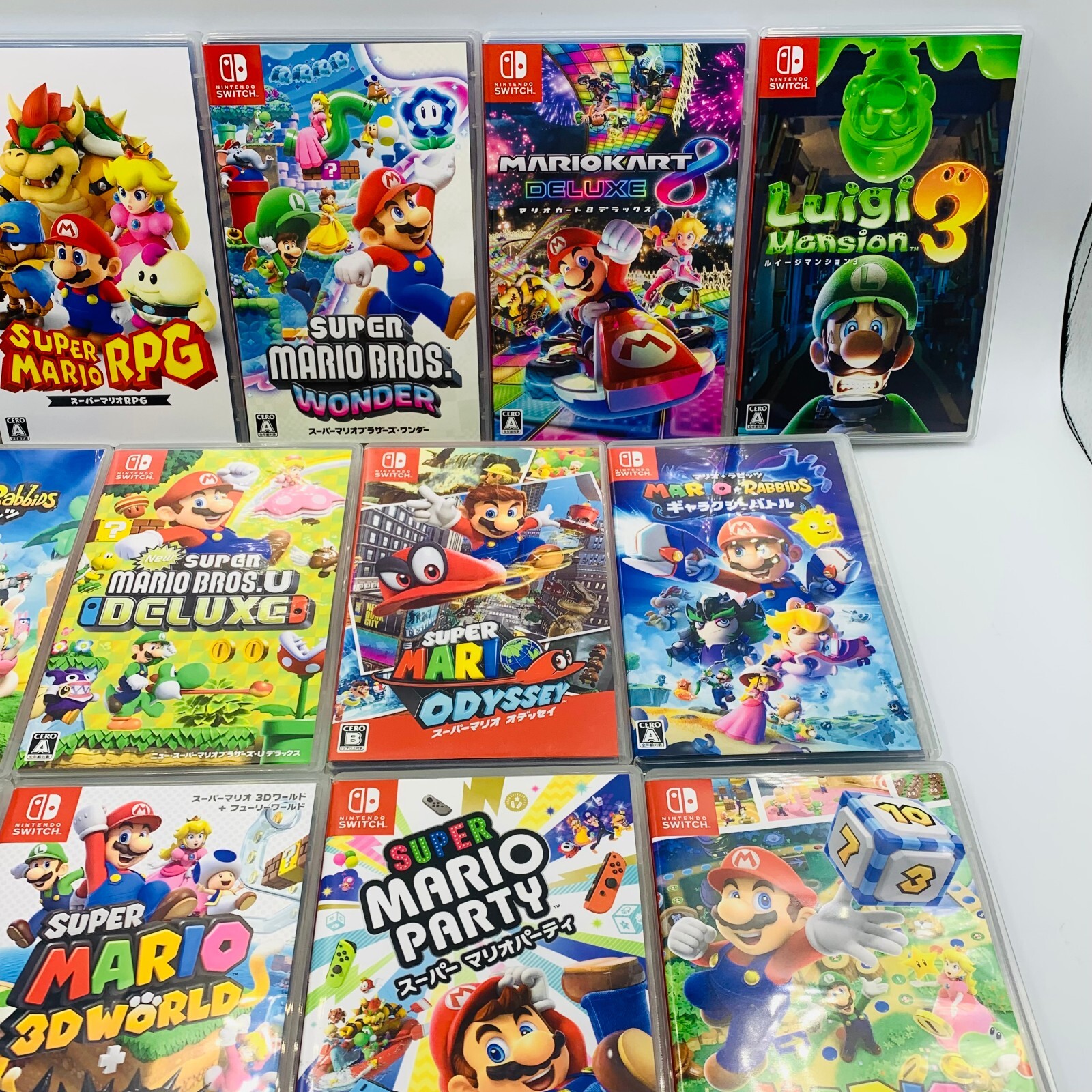 Nintendo Switch Video Game Super Mario Series 17 Type Choice Japan Tested w/Case