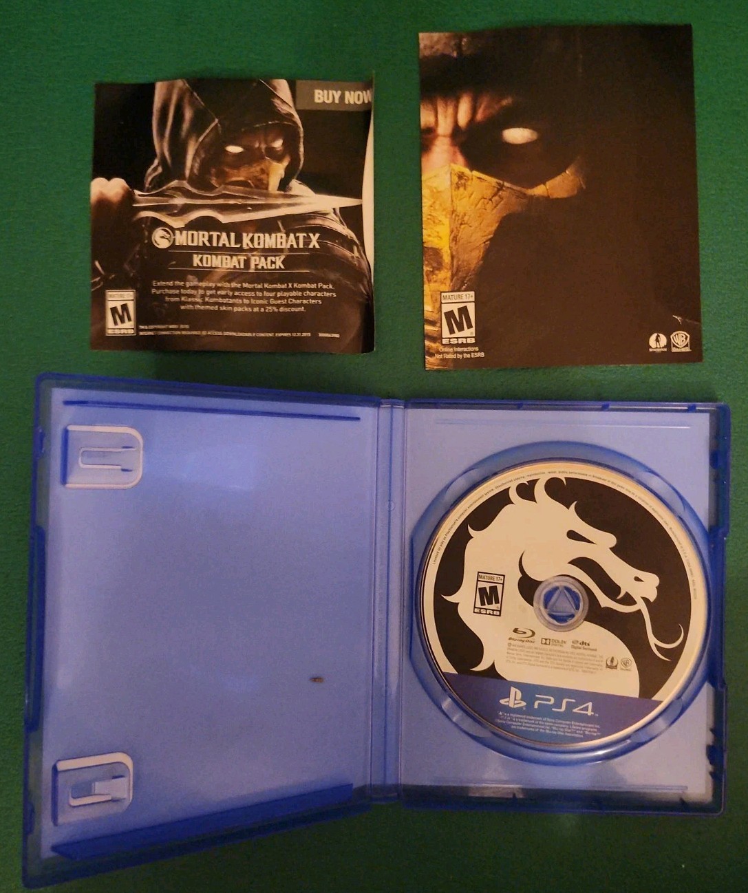 Warner Bros Mortal Kombat X PS4 Fighting Martial Arts Mature 2015 Papers
