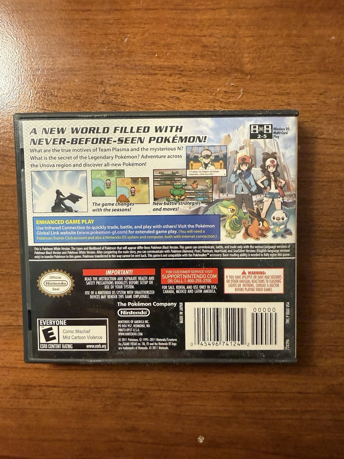 Authentic Pokemon White Version (Nintendo DS, 2011) Video Game W Box & Insert