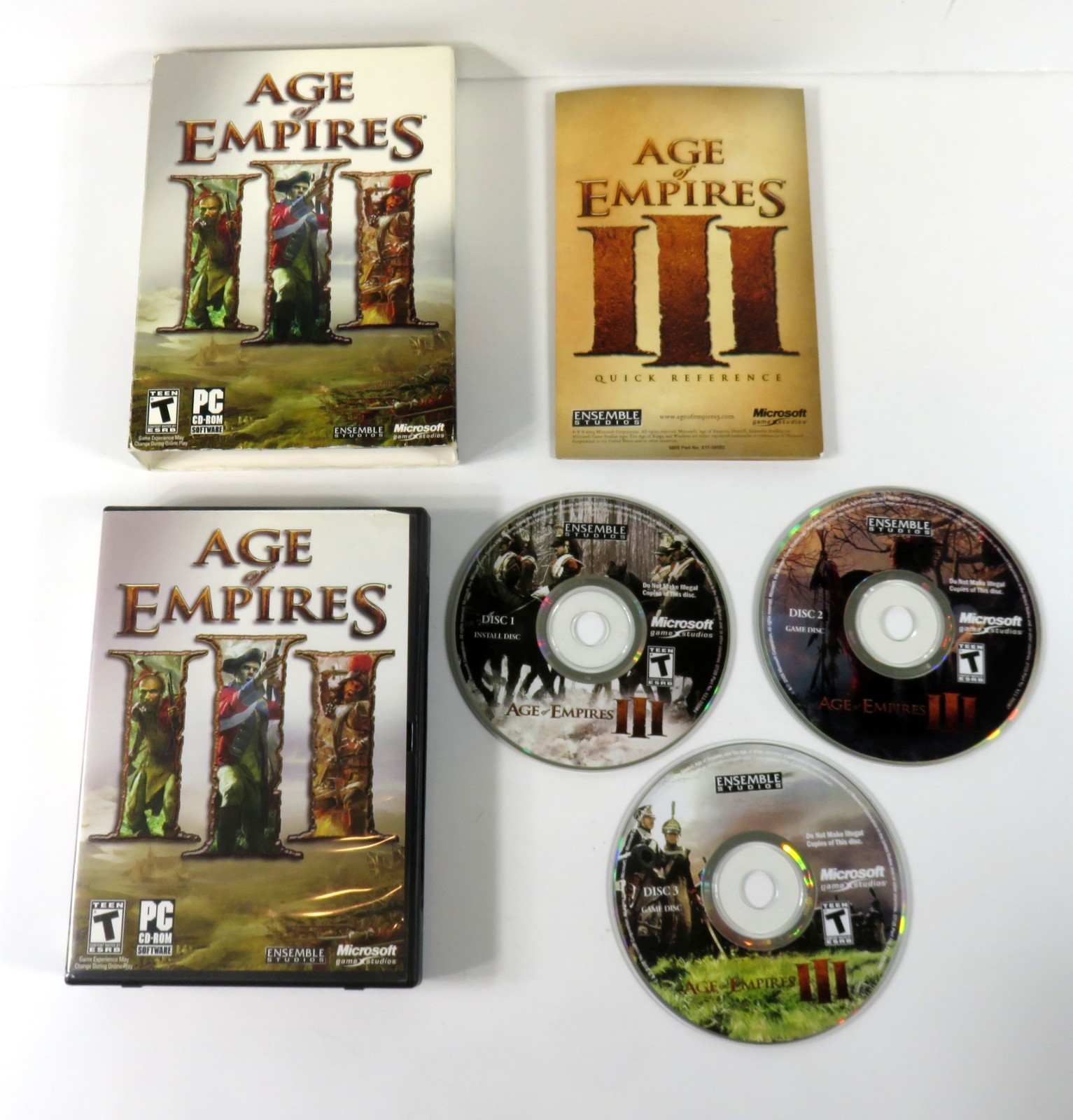 Age Of Empires III 3 PC DVD Complete w 3 Discs & Ref Guide Excellent Condition