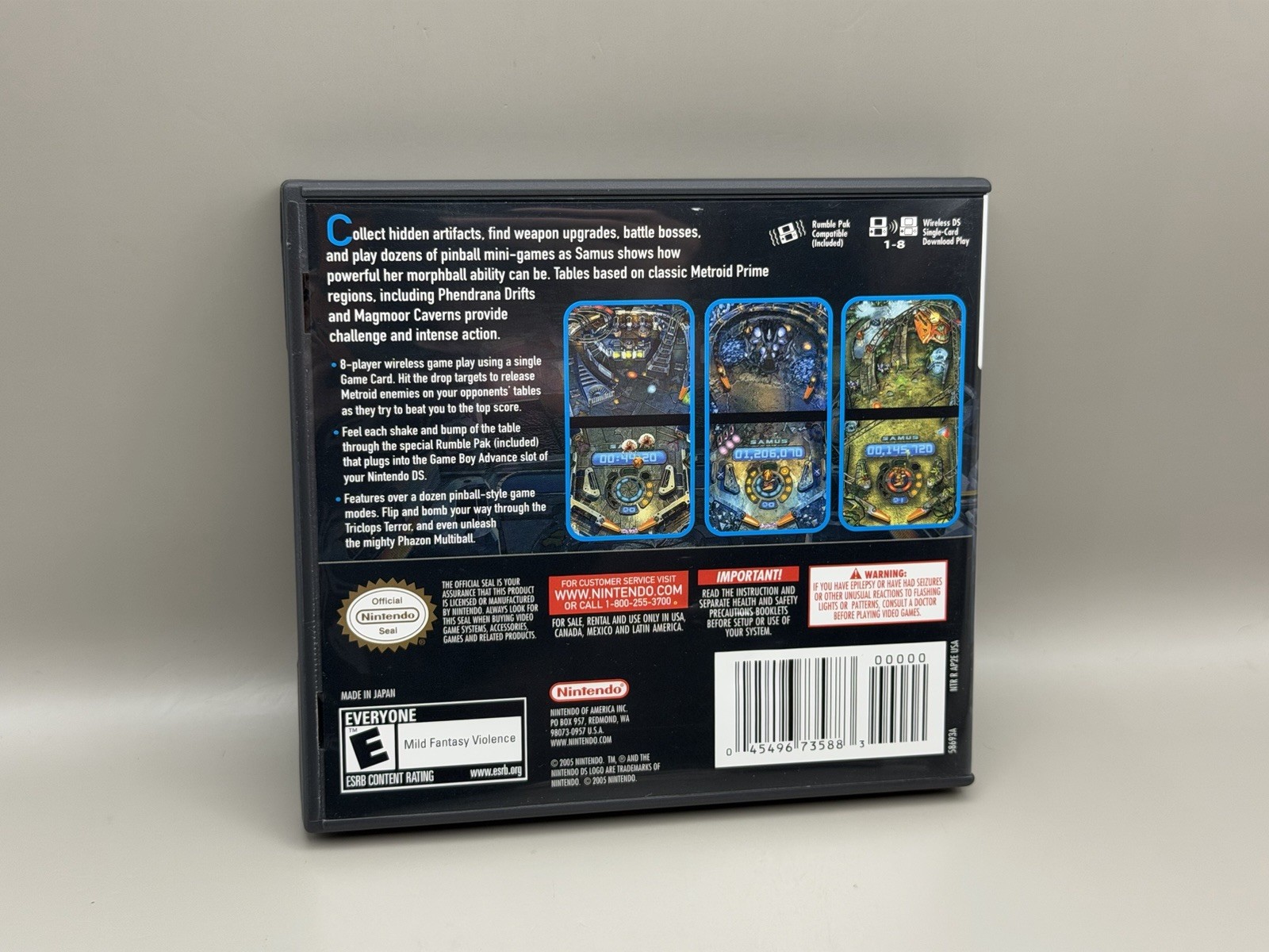 Metroid Prime: Pinball (Nintendo DS, 2005) CIB – Complete w/Rumble Pak – Clean!