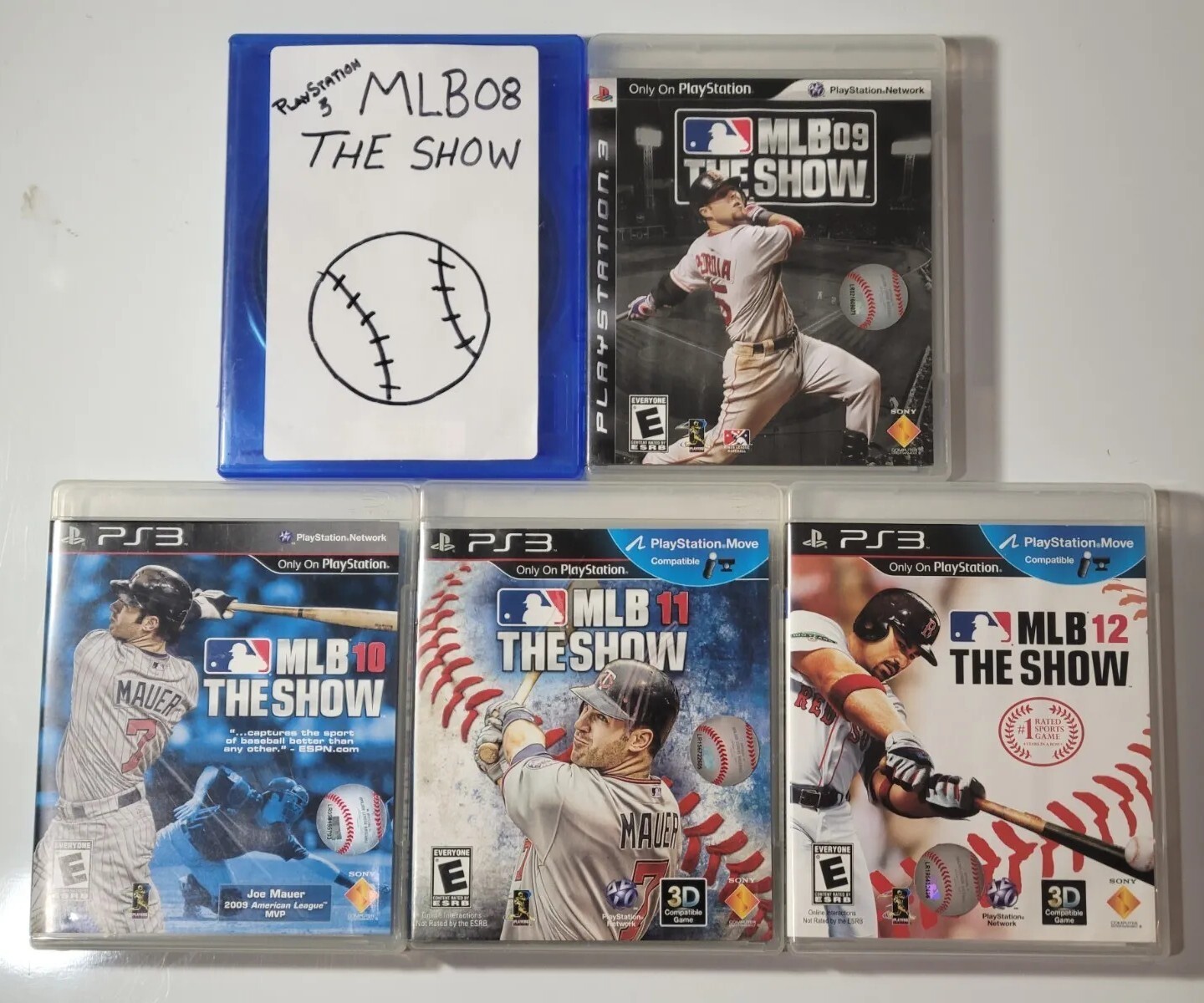 MINTY PS3 Lot MLB The Show 08 09 10 11 12 PlayStation 3 Baseball 5 Game Bundle