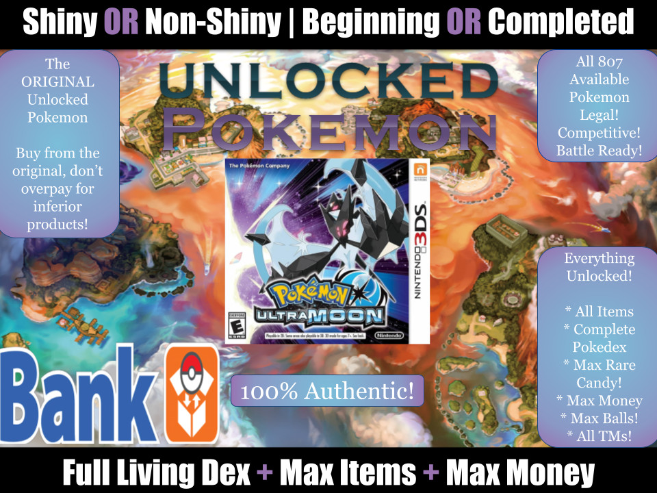 Custom Legit Unlocked PAL Pokemon Ultra Moon – All Pokemon, All Items! Authentic