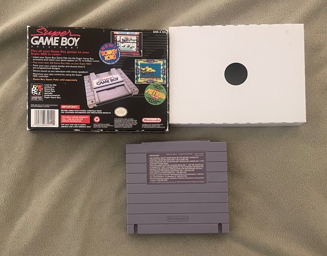 Super GameBoy Accessory (Super Nintendo SNES) IN BOX RARE – VG Cart No Manual