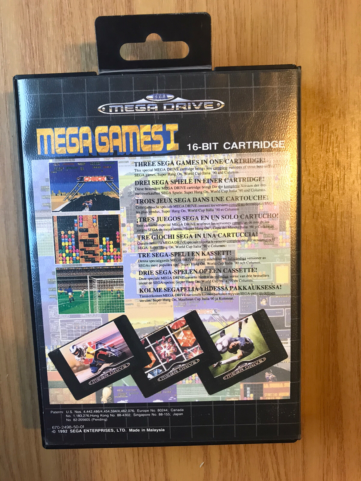 Mega Drive Mega Games 1 Super Hang On + World Cup Italia 90 + Columns cartridge