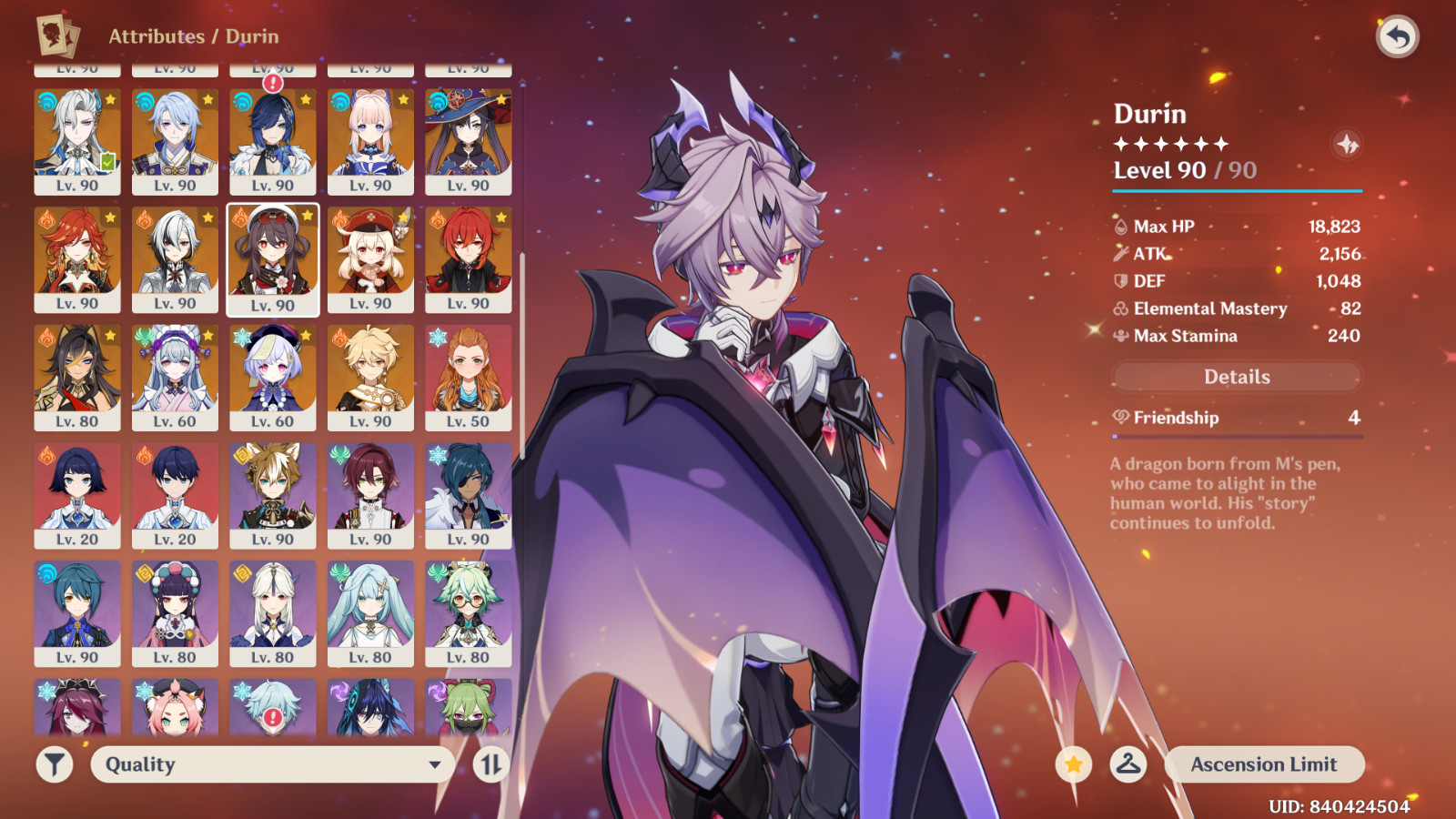 Genshin Impact (AS) ar 60 + Honkai star rail Lohen Columbina Durin Phainon