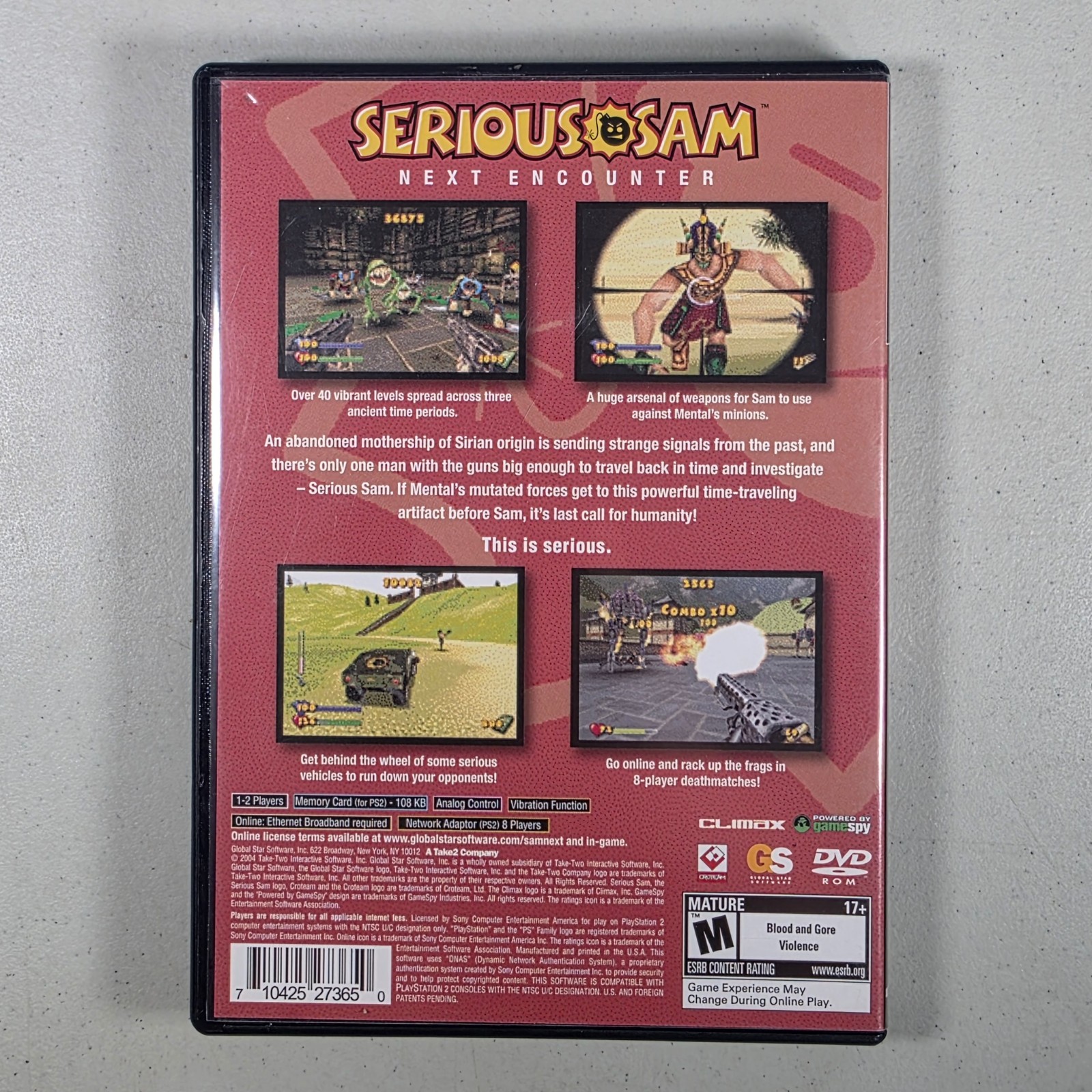 Serious Sam Next Encounter Sony PlayStation 2 Complete CIB W/Manual Registration