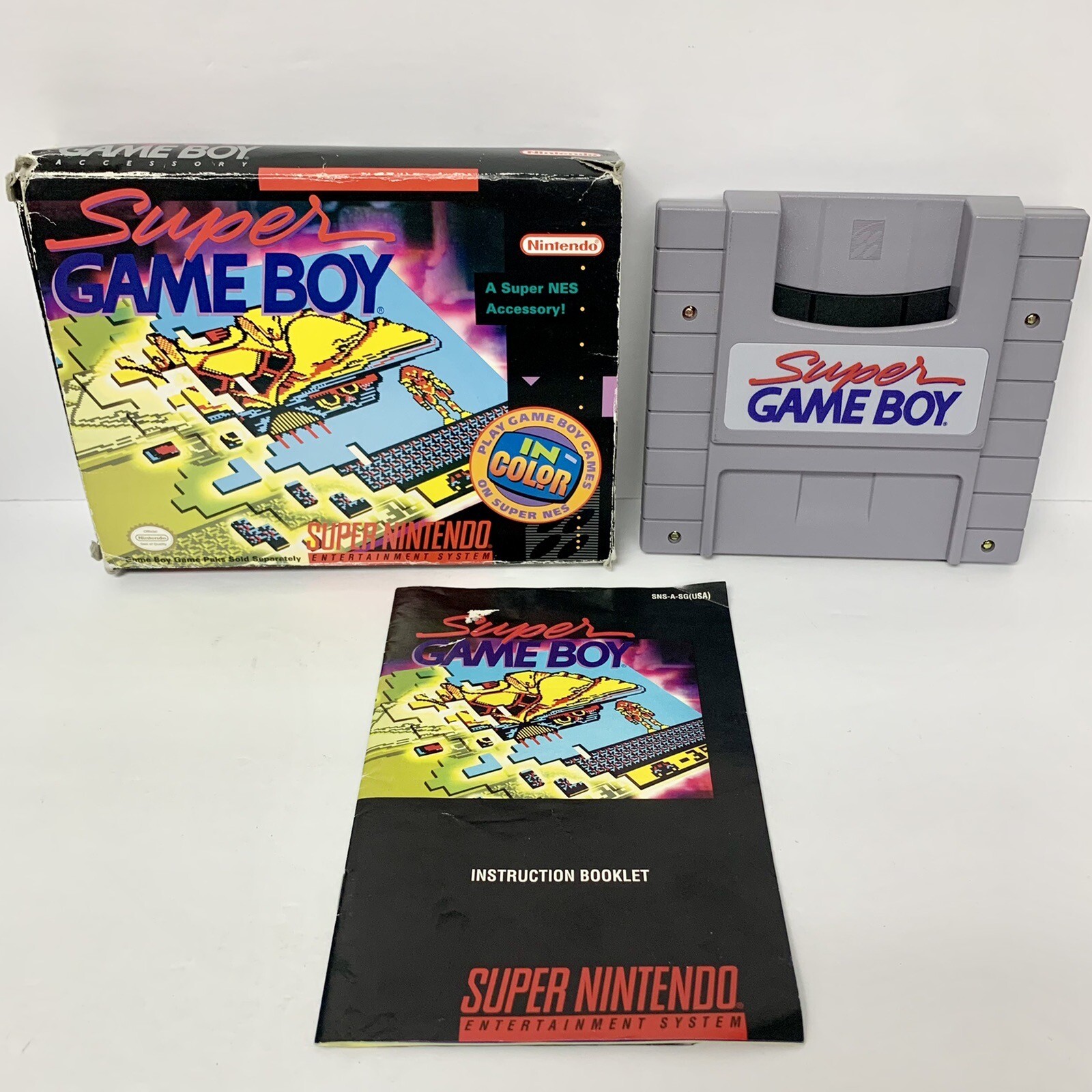 Super GameBoy Super Nintendo Entertainment System SNES 1994 CIB Complete In Box