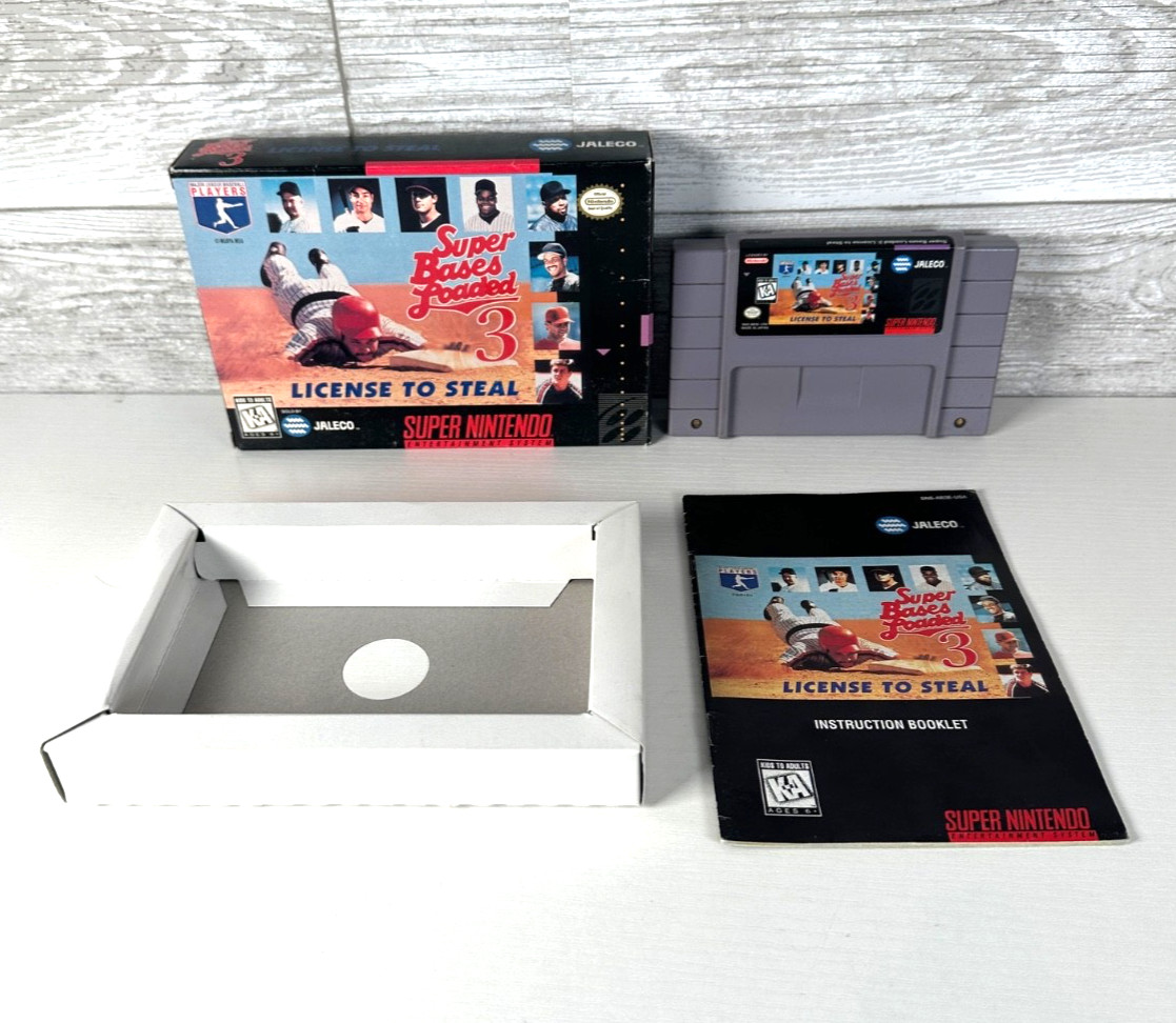 Super Bases Loaded 3 (Super Nintendo SNES) Complete in Box CIB