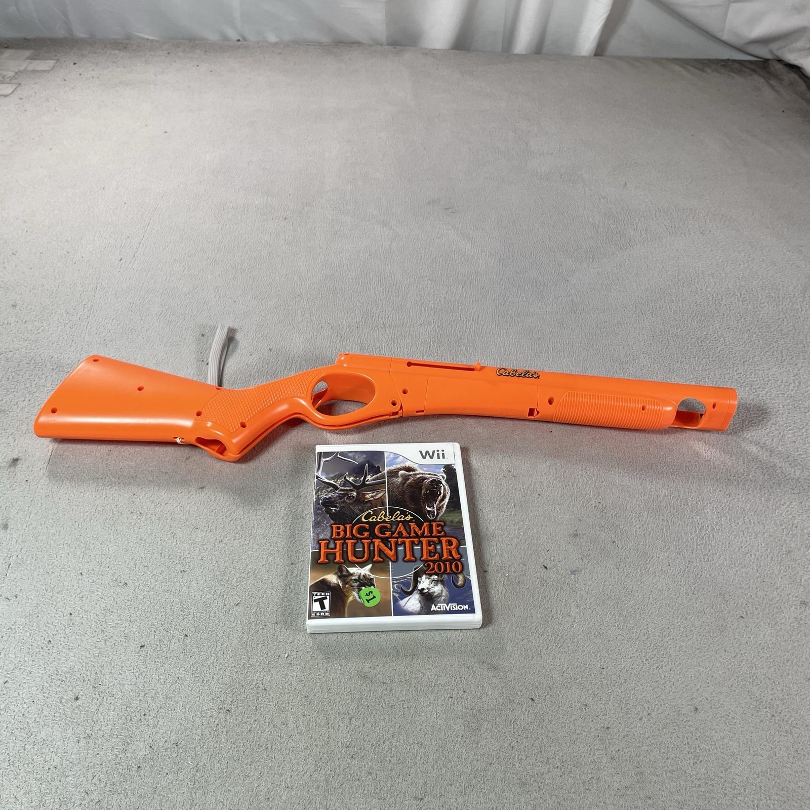 Cabela’s Big Game Hunter 2010 Nintendo Wii Game Orange Gun Bundle Set Hunting