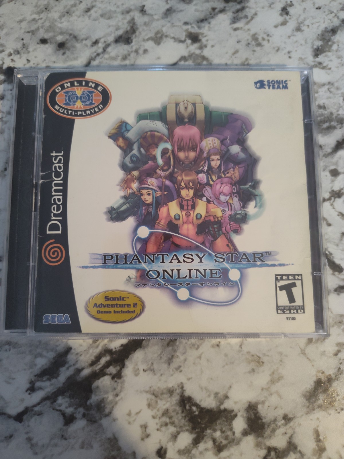 Phantasy Star Online (Sega Dreamcast, 2001) Complete With Sonic Bonus Disc.