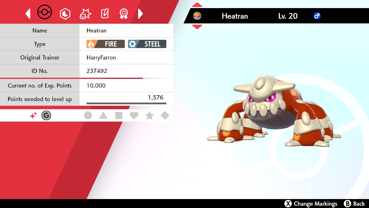 ⚔️Shiny Non-shiny Heatran 6IV🛡️Pokémon Sword Shield HOME (💯Legal)