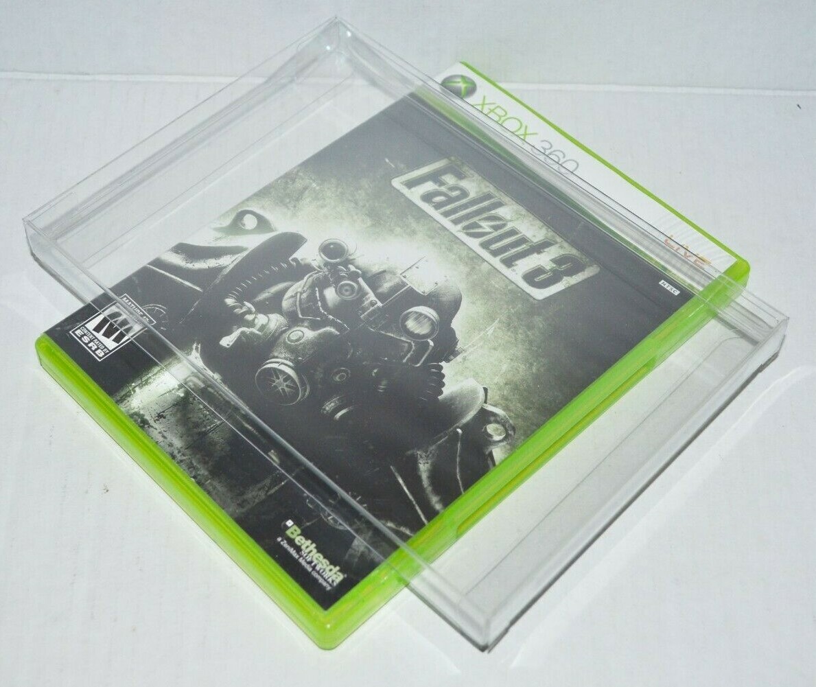 50 Game Clear Plastic Protective Cases Sleeves Display For Microsoft Xbox 360