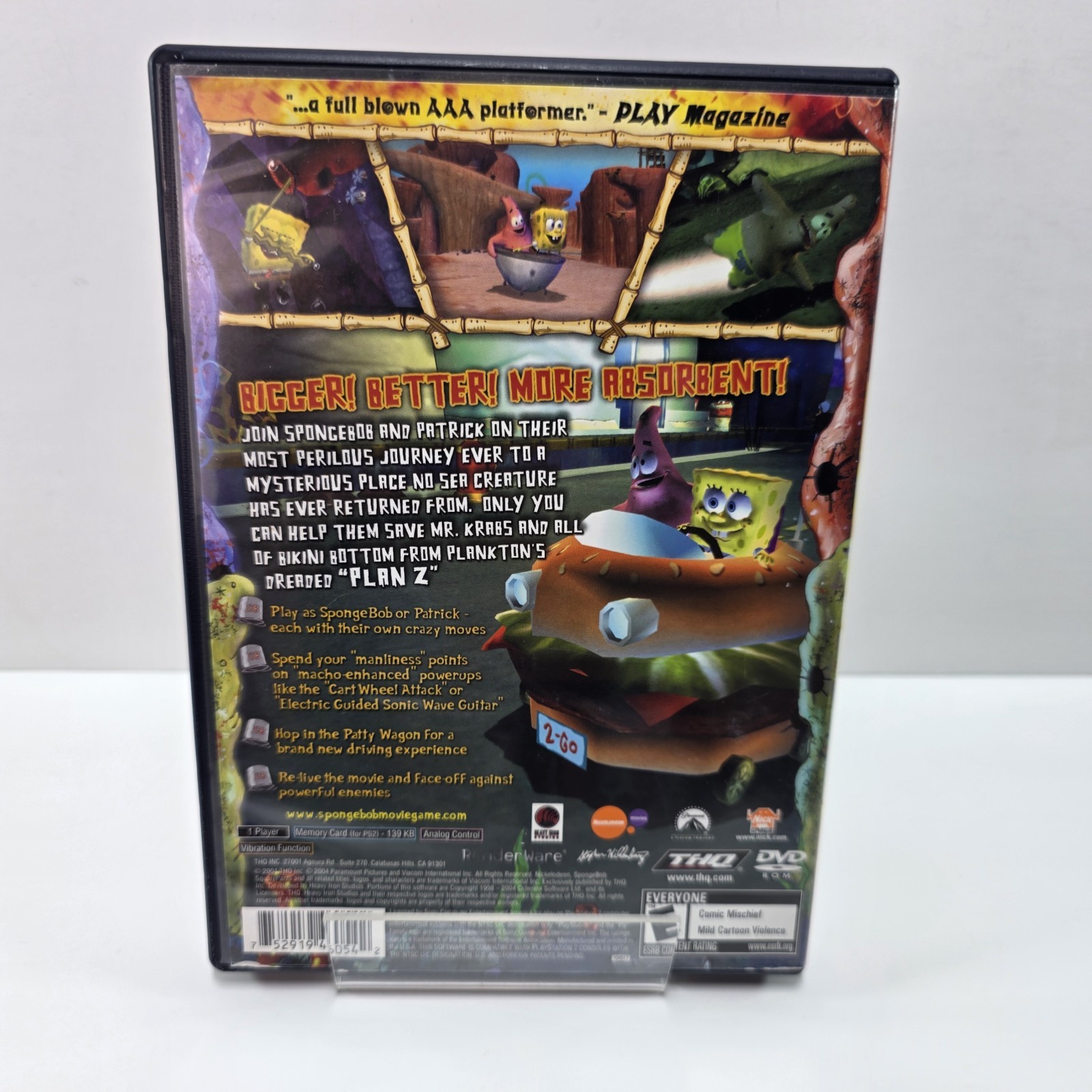 [B2G1 Free] The SpongeBob SquarePants Movie Sony PS2 PlayStation 2 Case & Disc