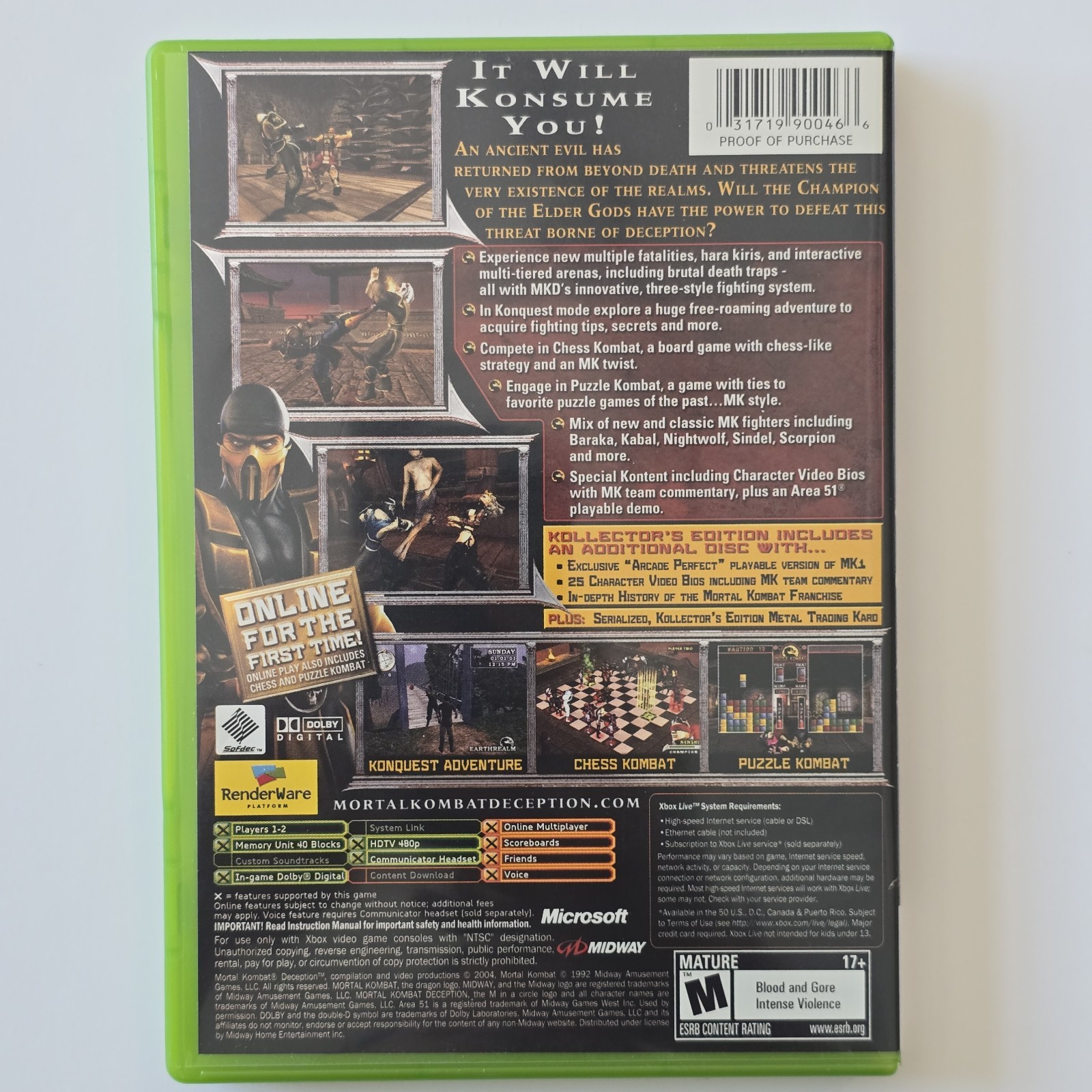 Mortal Kombat: Deception – Scorpion Version (Kollector’s Edition) Microsoft Xbox